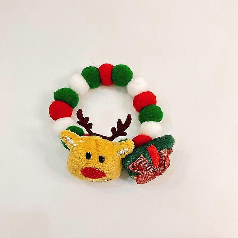 Christmas Pet Collar Dog Necklace With Elastic Rope Santa Reindeer Tree Decorations Two-piece Set For Cats