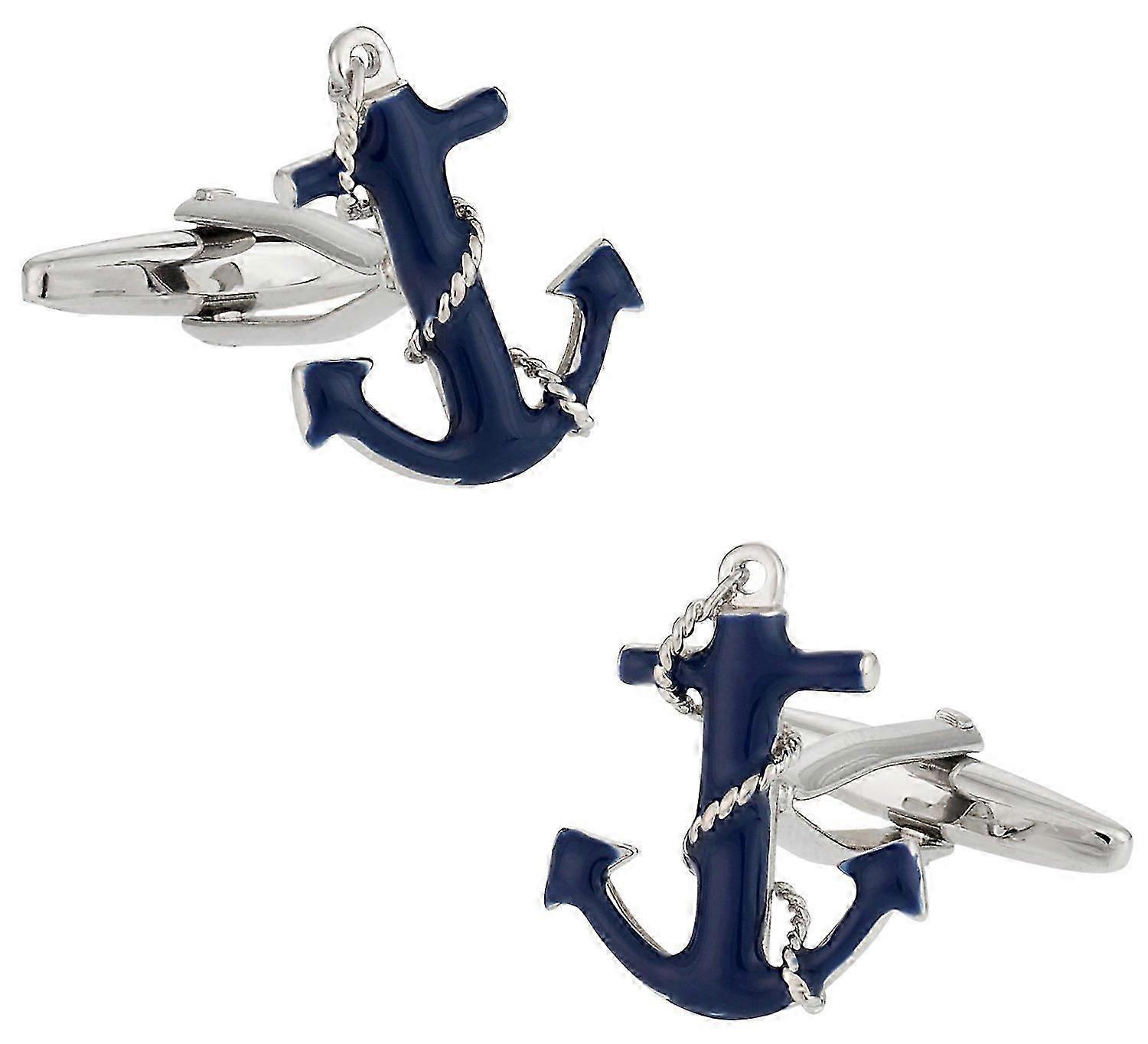 Navy Anchor Cufflinks - Nautical Gift Set with Presentation Box