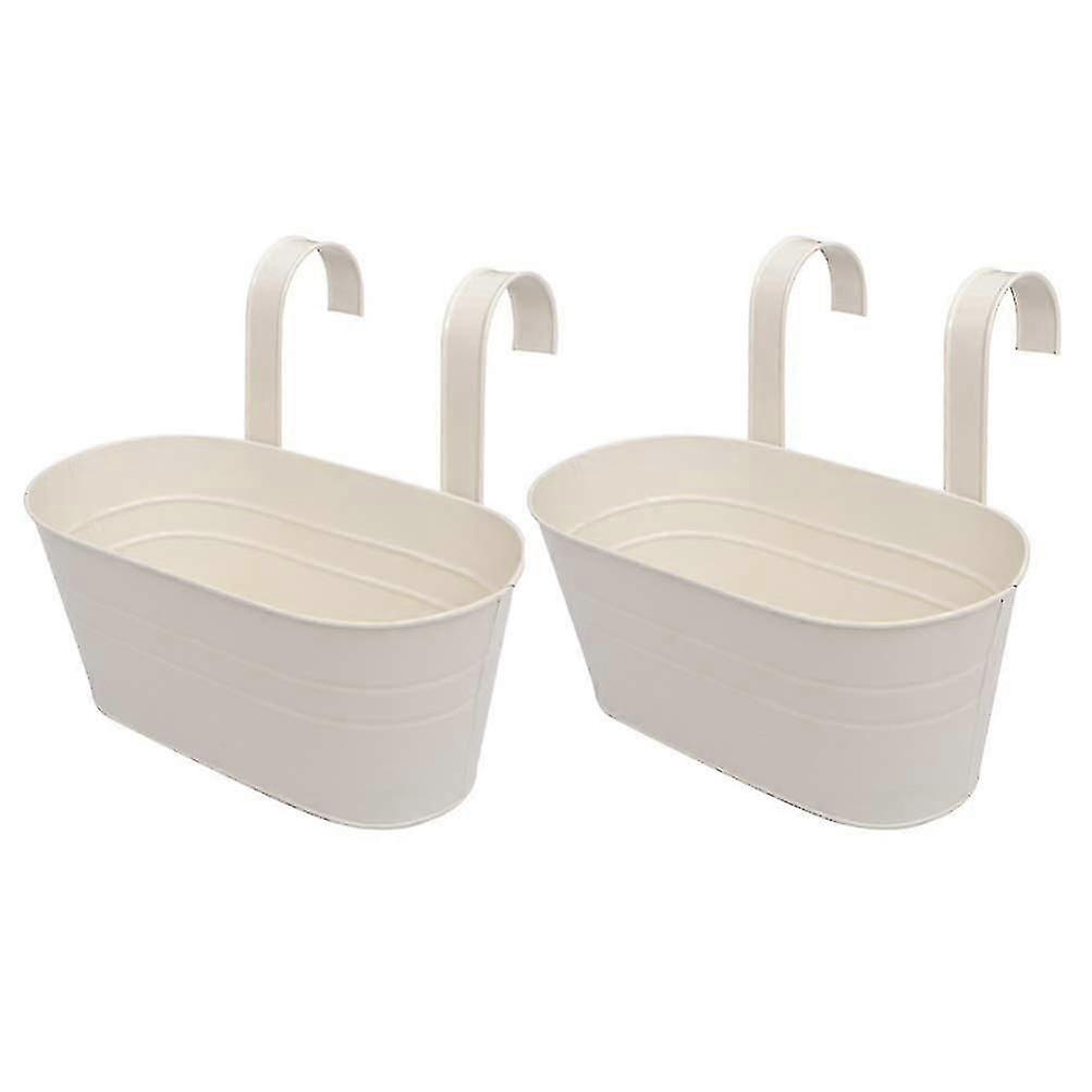 2 Pieces Flower Pot Balcony Metal Bucket With Handle Herbs Plant Pot For Hanging Railing from Shantou Centure