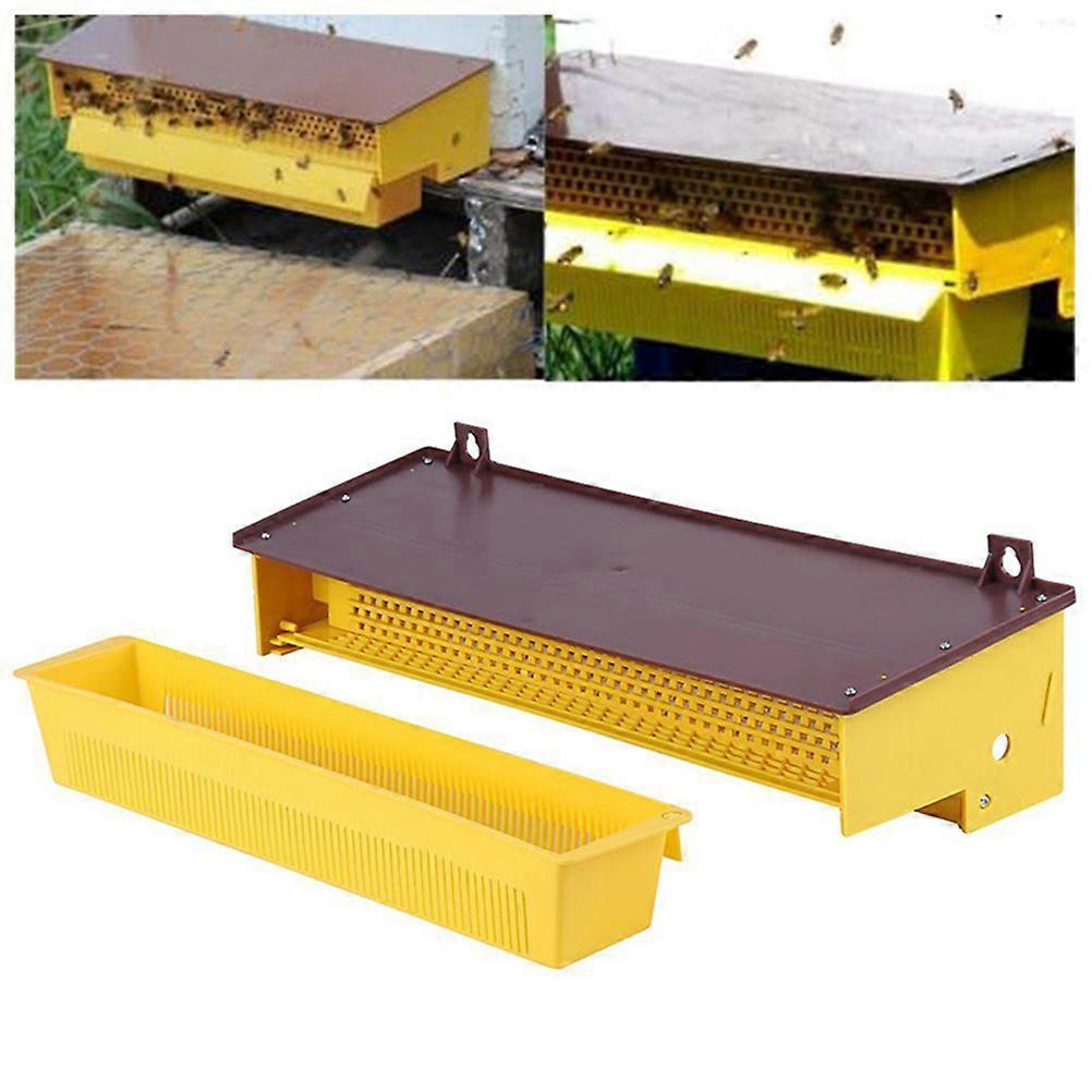 Beekeeping Plastic Bee Hive Feed Trough Outdoor Activities Yellow Material 1Pack