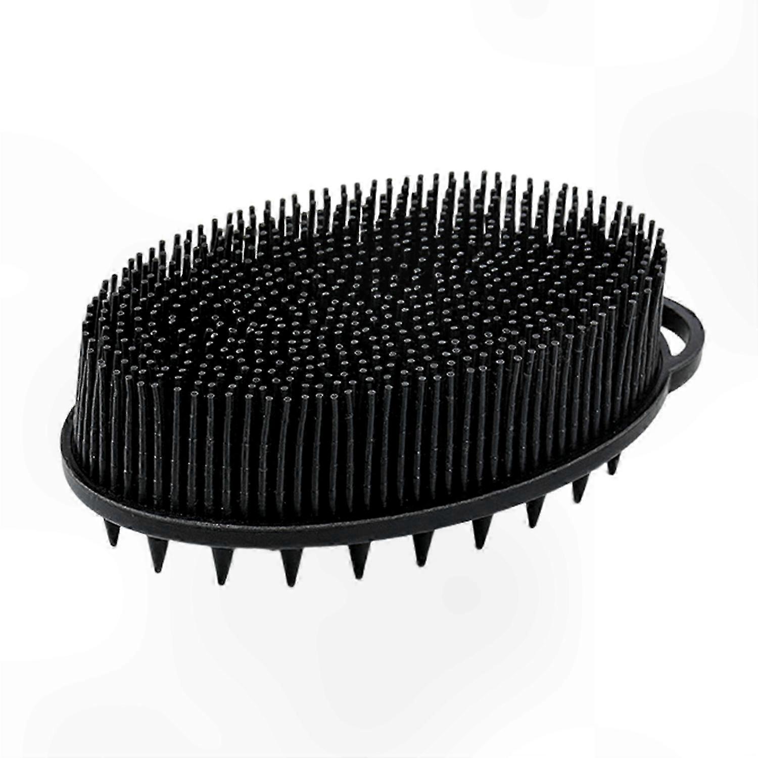 Silicone Bath Brush with Exfoliating and Massaging Functions for Body and Scalp Cleansing