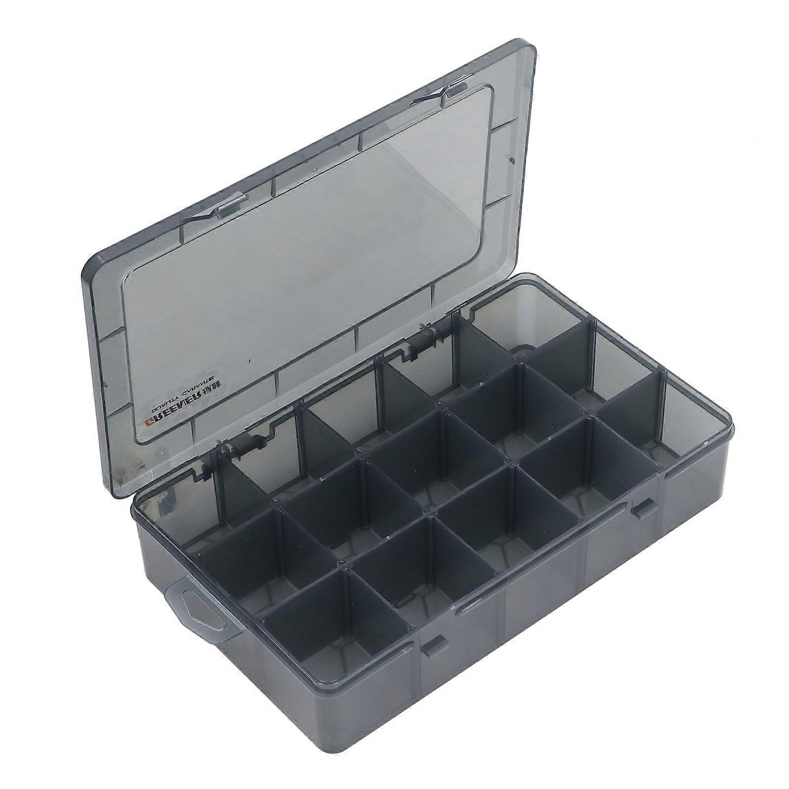 Boîte de rangement transparente en PP 15 compartiments avec séparateur amovible pour bagues, perles, vis, écrous