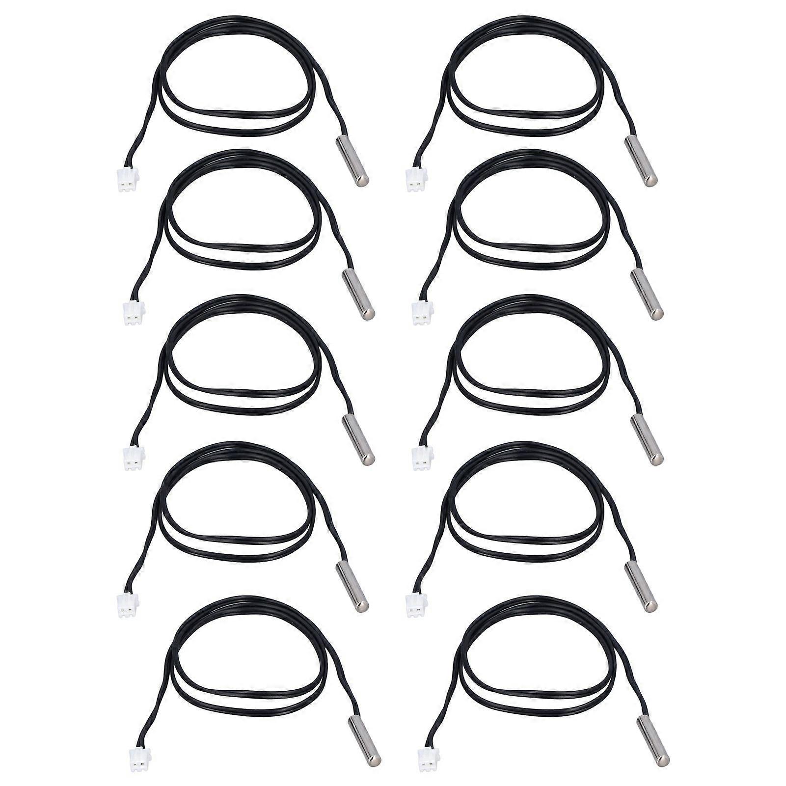 10Pcs Temperature Sensor Probe NTC Thermistor Temp Transducer 5x25mm Cylindrical Head 500mm100K B3950