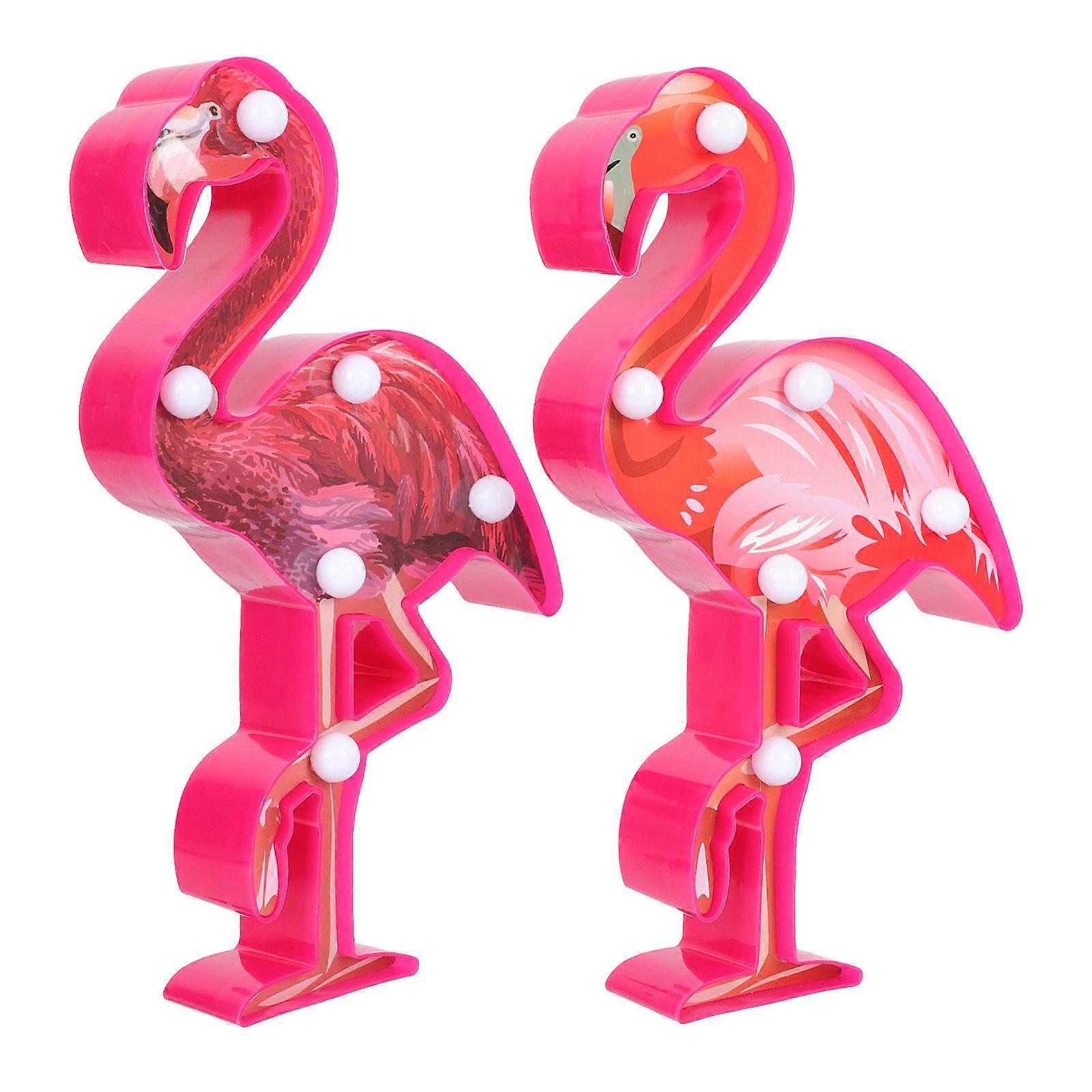 Creative Flamingo Modeling Lamp for Home Night Light 2Pcs Plastic