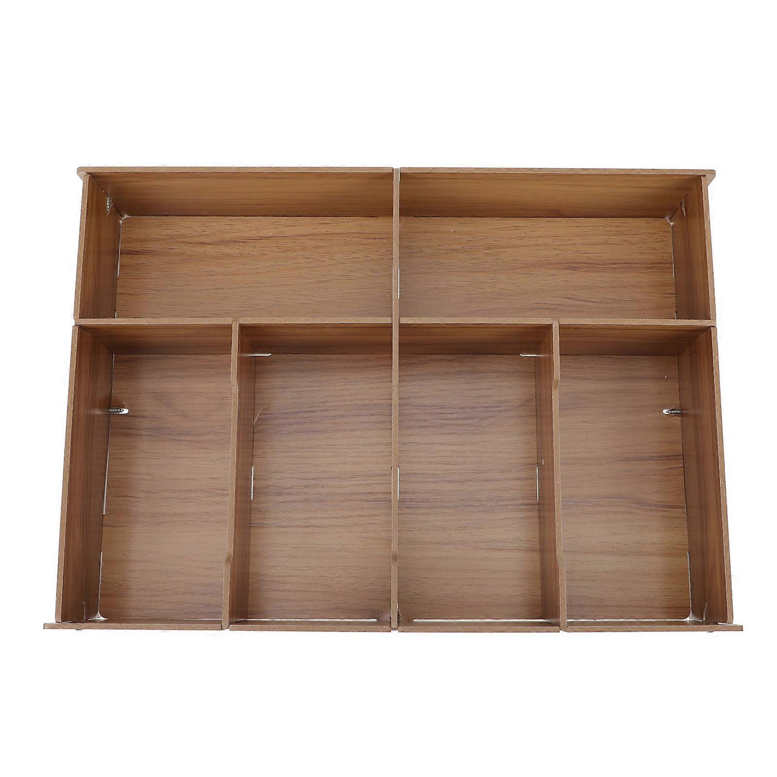Wooden Cash Holding Box Multi-Grid Storage Holder for Supermarket Use 2Pcs