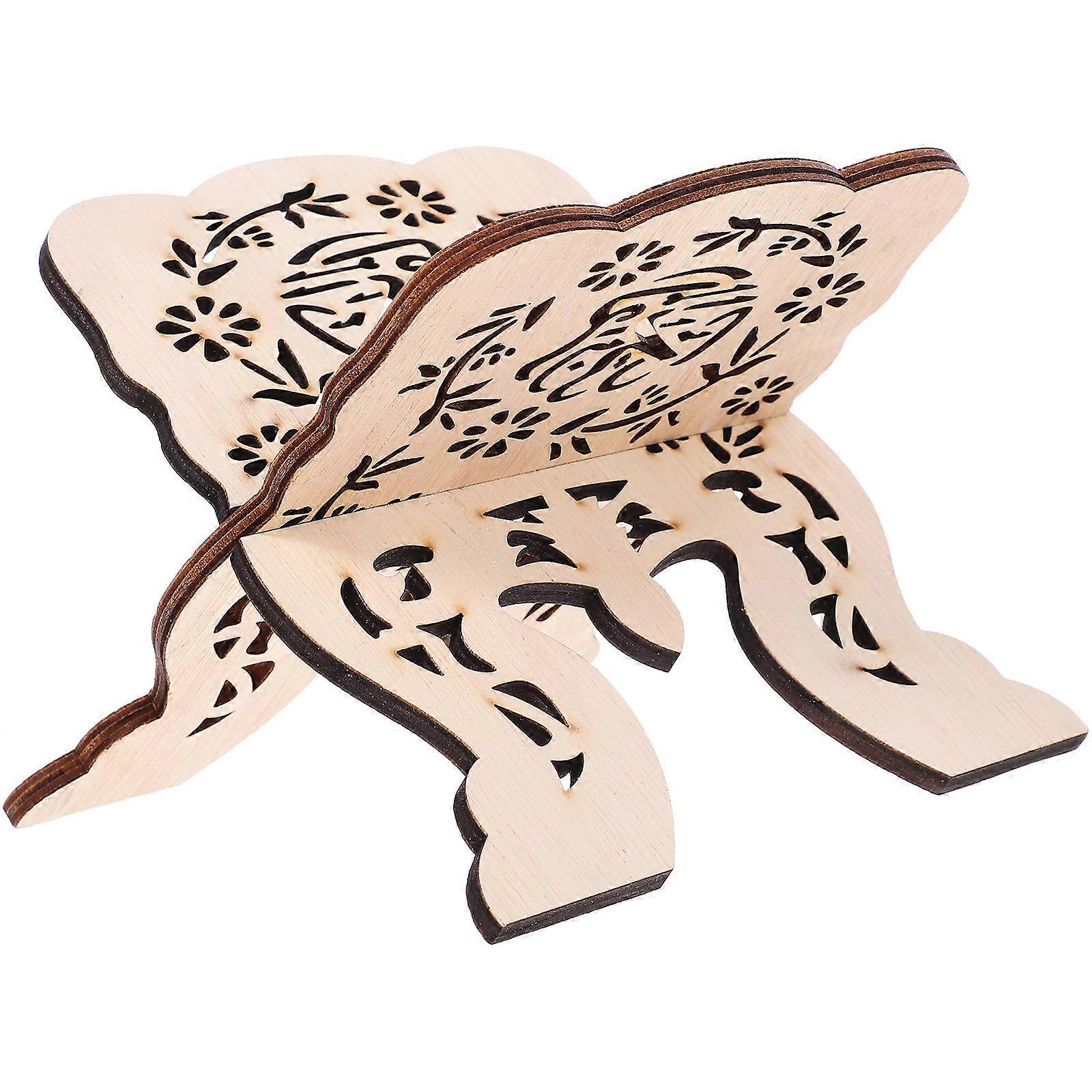 Wood Book Holder 5Pcs Quran Displaying Rack Ideal For Readers Students Musicians Stable Base Simple Style