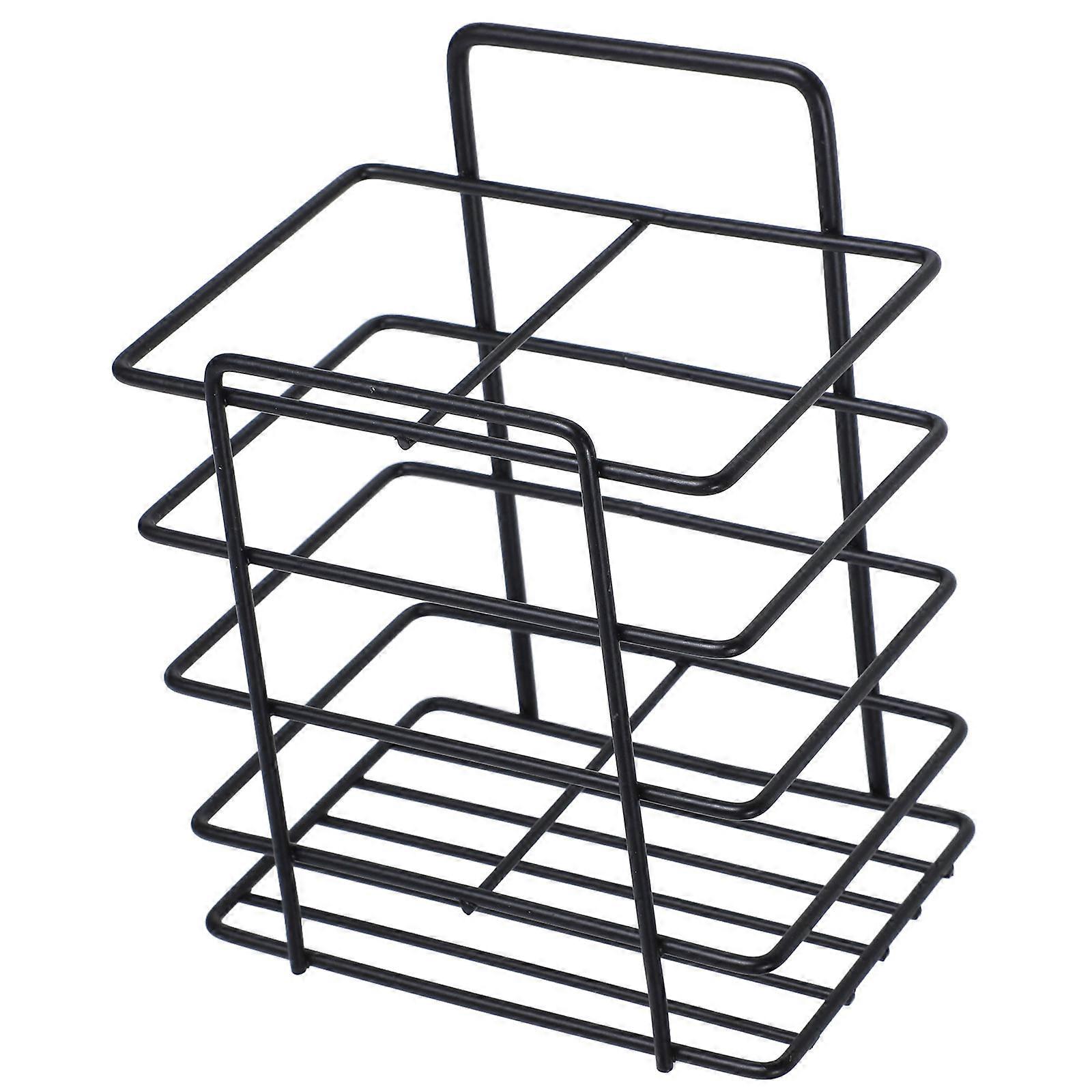 Wall-Mounted Iron Toothbrush Holder Adhesive Storage Rack 5Pcs