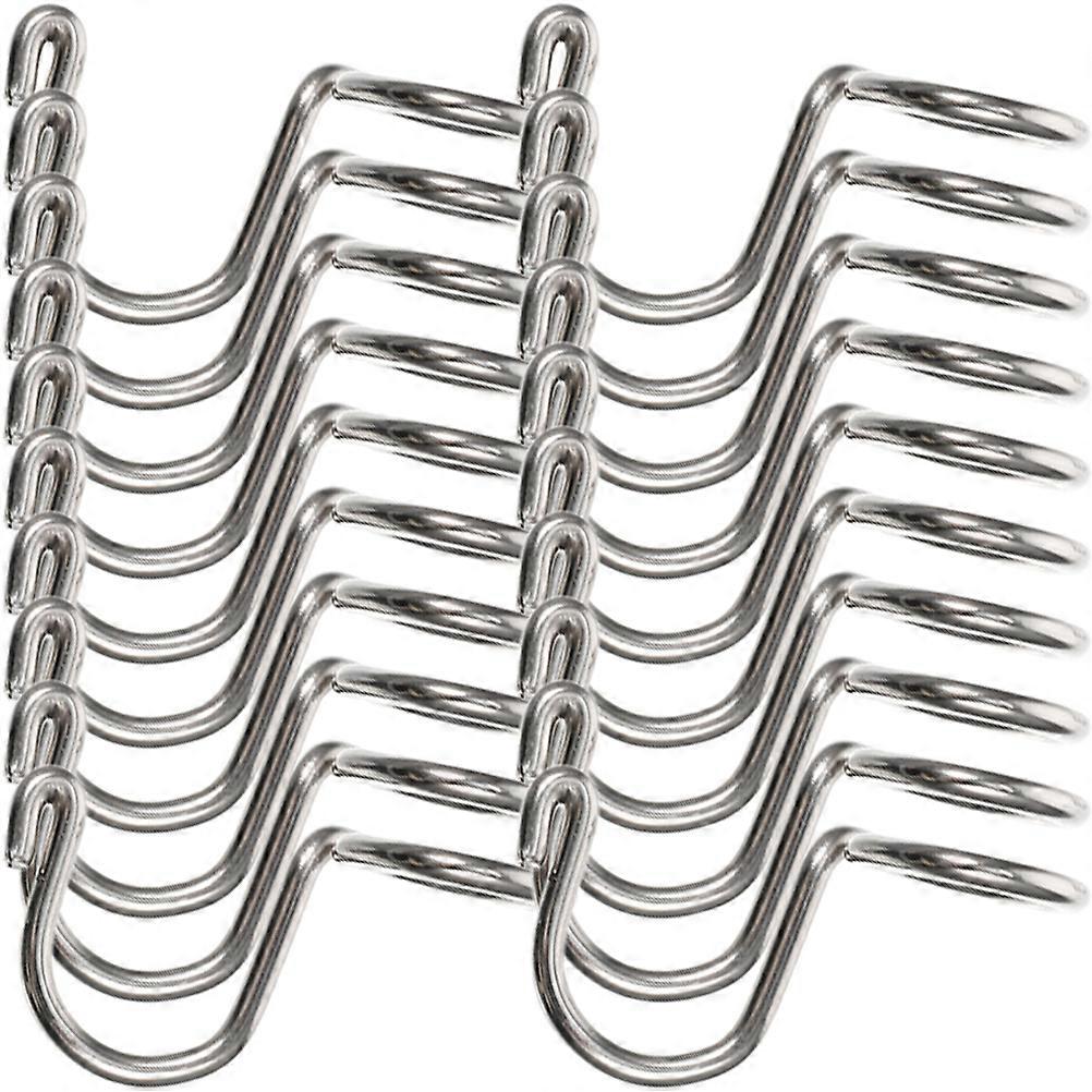 20Pcs Clothes Connection Hooks for Space Saving Wardrobe Organization in Silver Stainless Steel Material