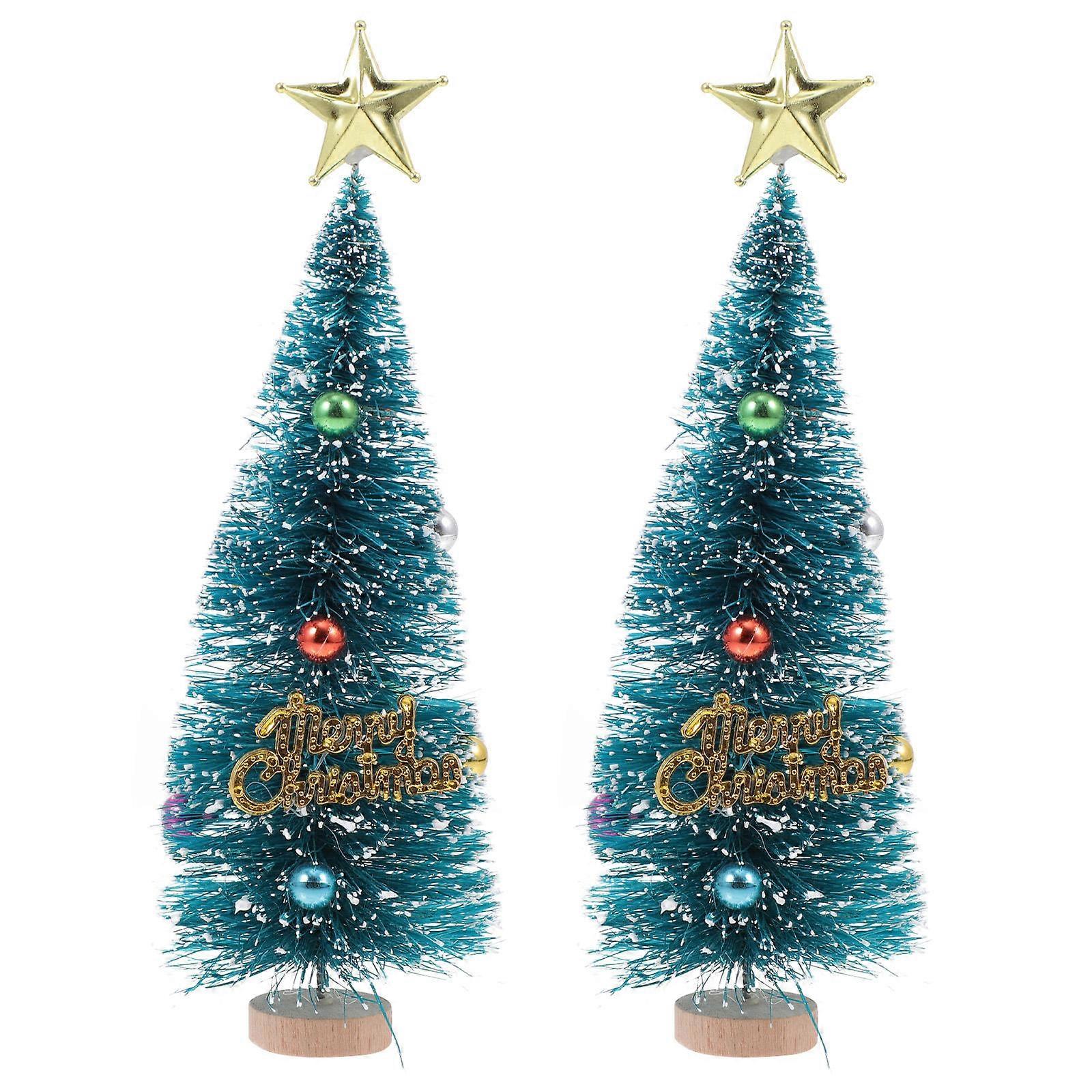 Christmas Tree Decor for Desktop Use 4Pcs Mini Xmas Tree Decoration