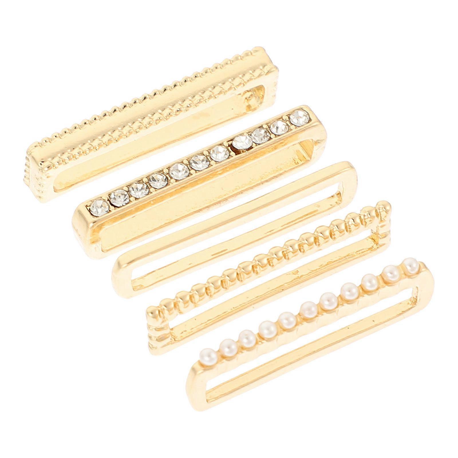 Golden Watchband Loops Charms for Decoration 4Sets Metal Watch Strap Accessory