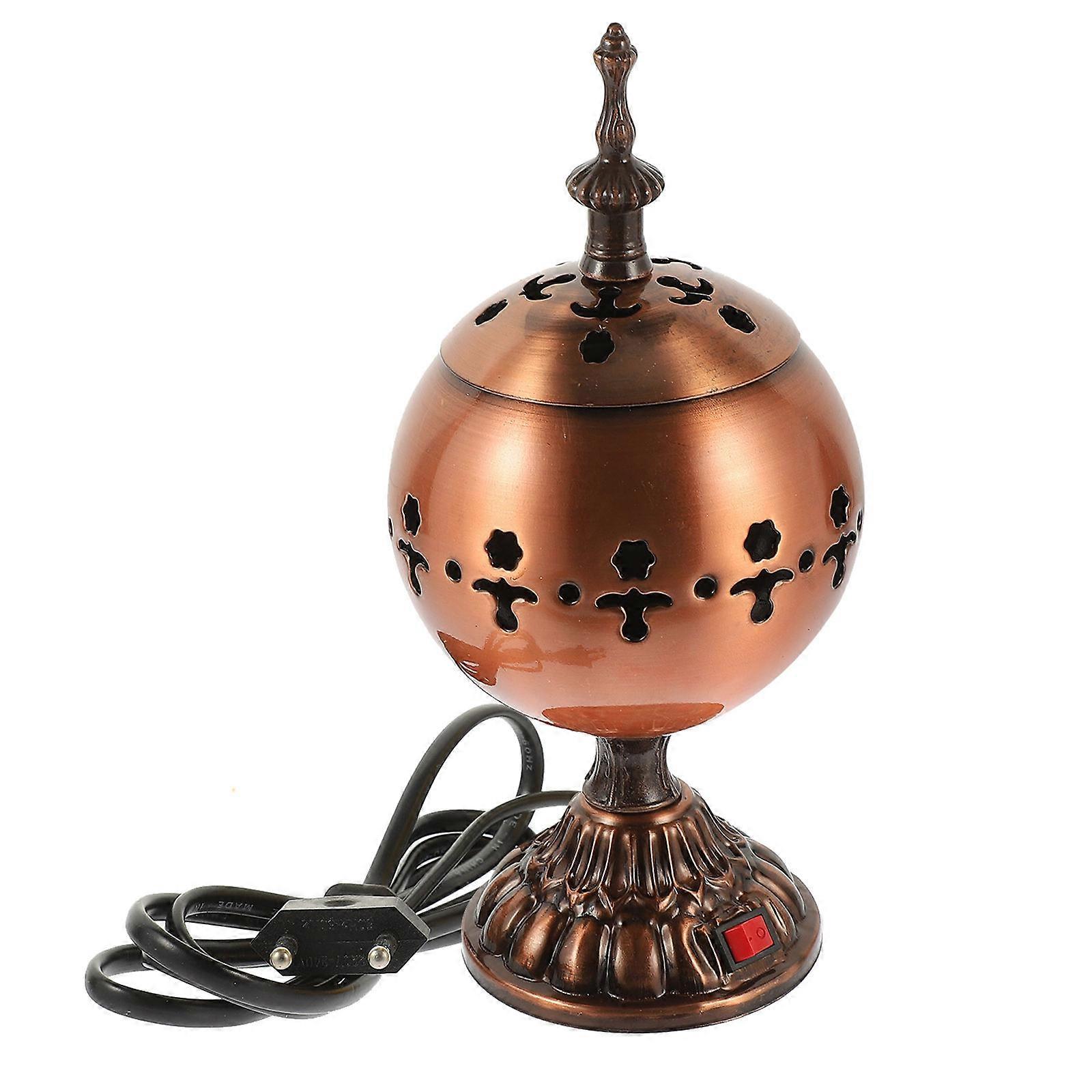 3Pcs Electric Censer For Study Room Brown Compact Design Aroma Relaxing Purpose