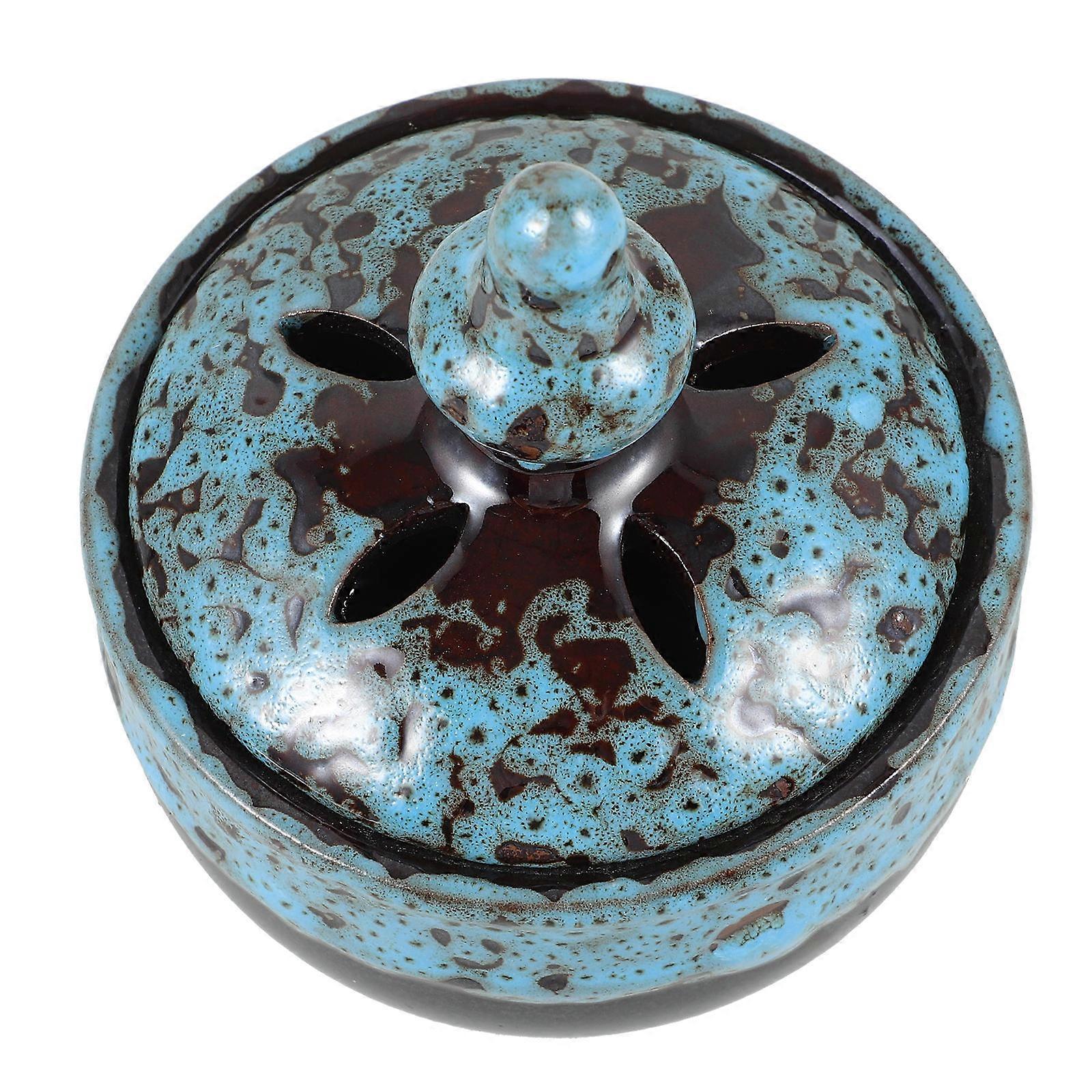 Incense Burner Ceramic Holder for Aromatic Use 2Pcs Sky-Blue Ornament