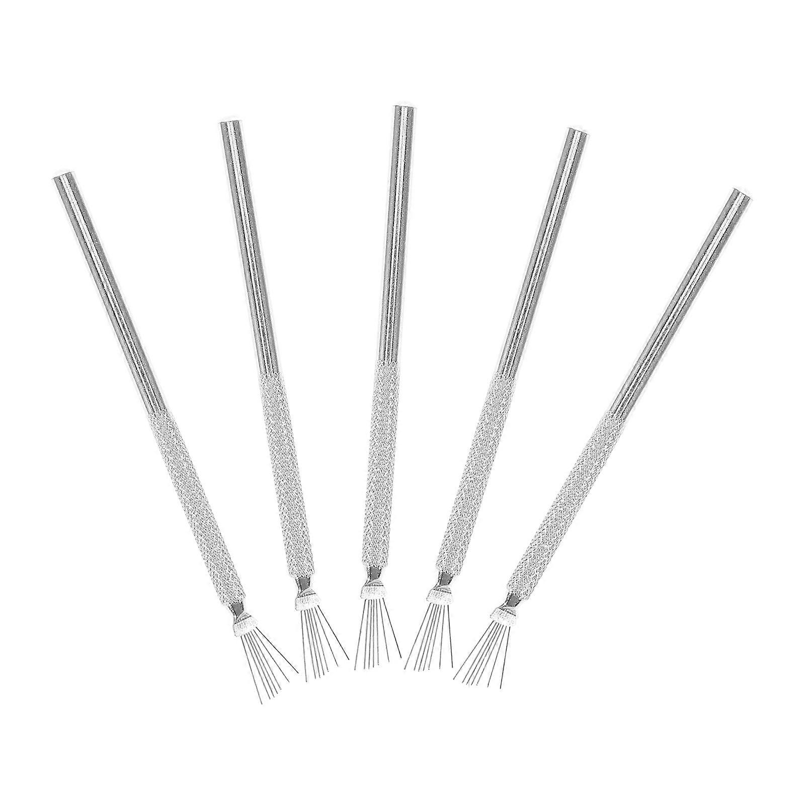 Metal Nail Art Multi Functional Seven Needle Pen for Precise Detailing 5Pcs