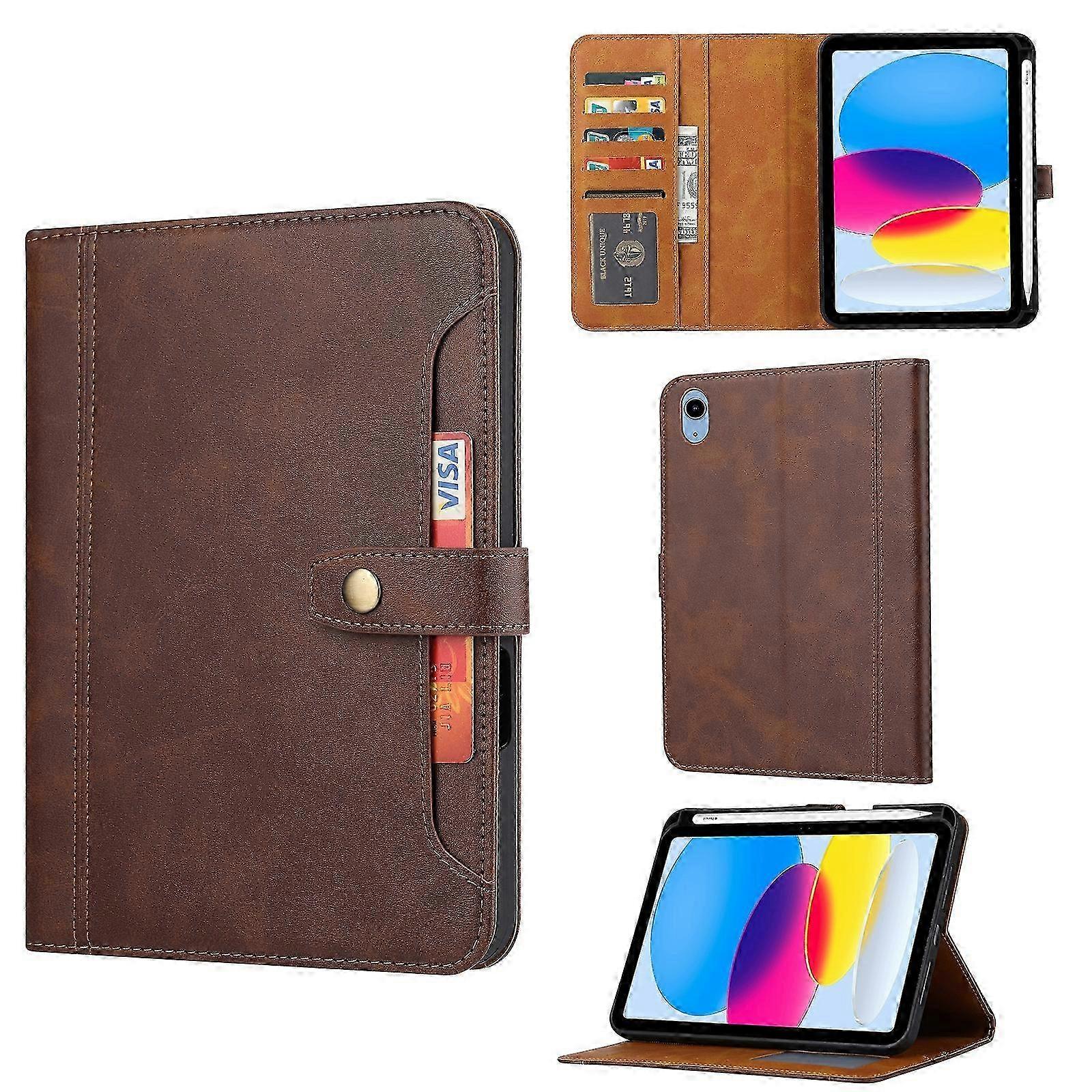 2025 For iPad 2025 / 2022 Calf Texture Double Fold Leather Smart Tablet Case For iPad 10th Gen 10.9 2022