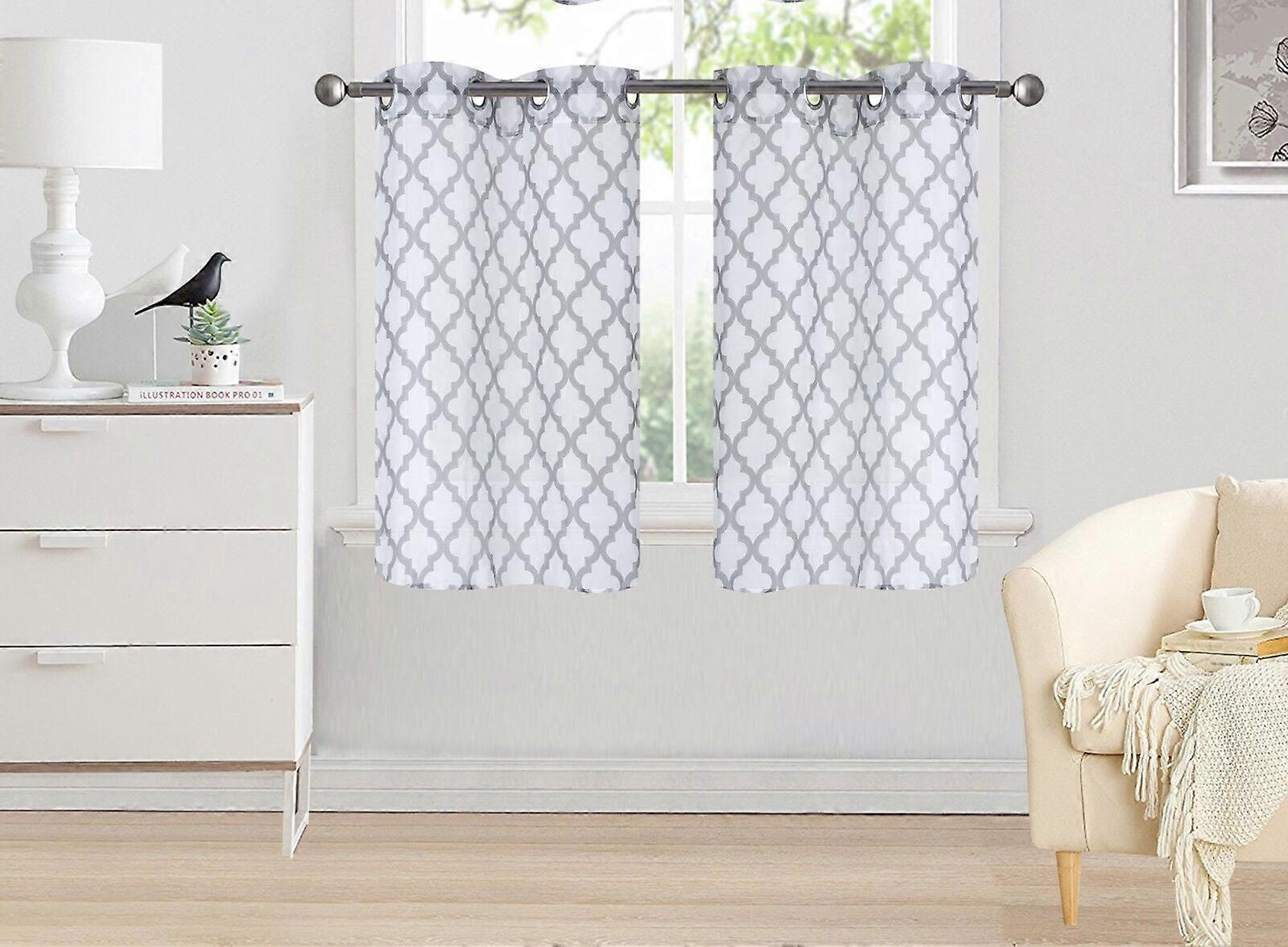 2PC SET LIGHT FILTER MOROCCAN PRINT SHEER WINDOW DRESSING PANEL S38 30"X36" each