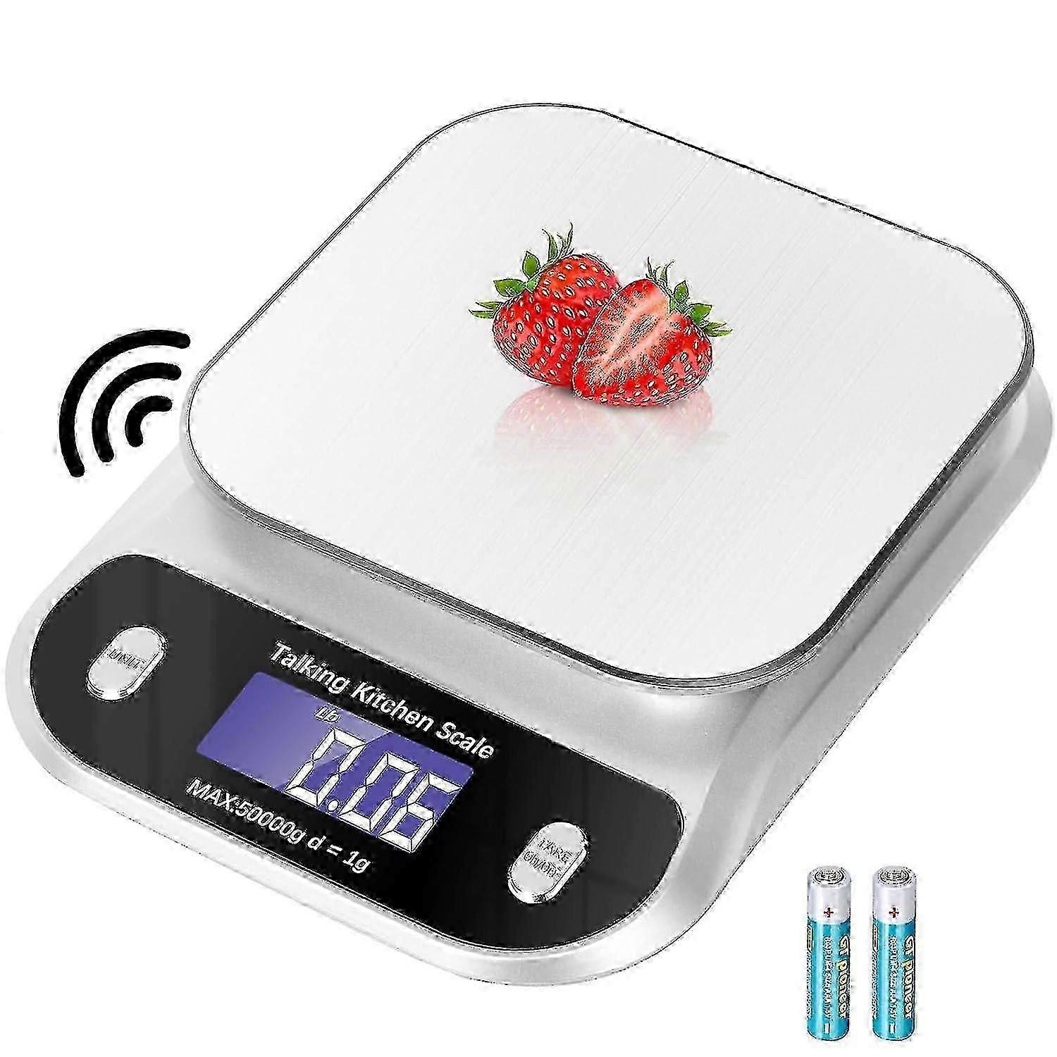 Intelligent Talking Kitchen Scale with 5kg Capacity Weighing in Ounces and Grams for Cooking and Baking Featuring Clear Pure Voice Output
