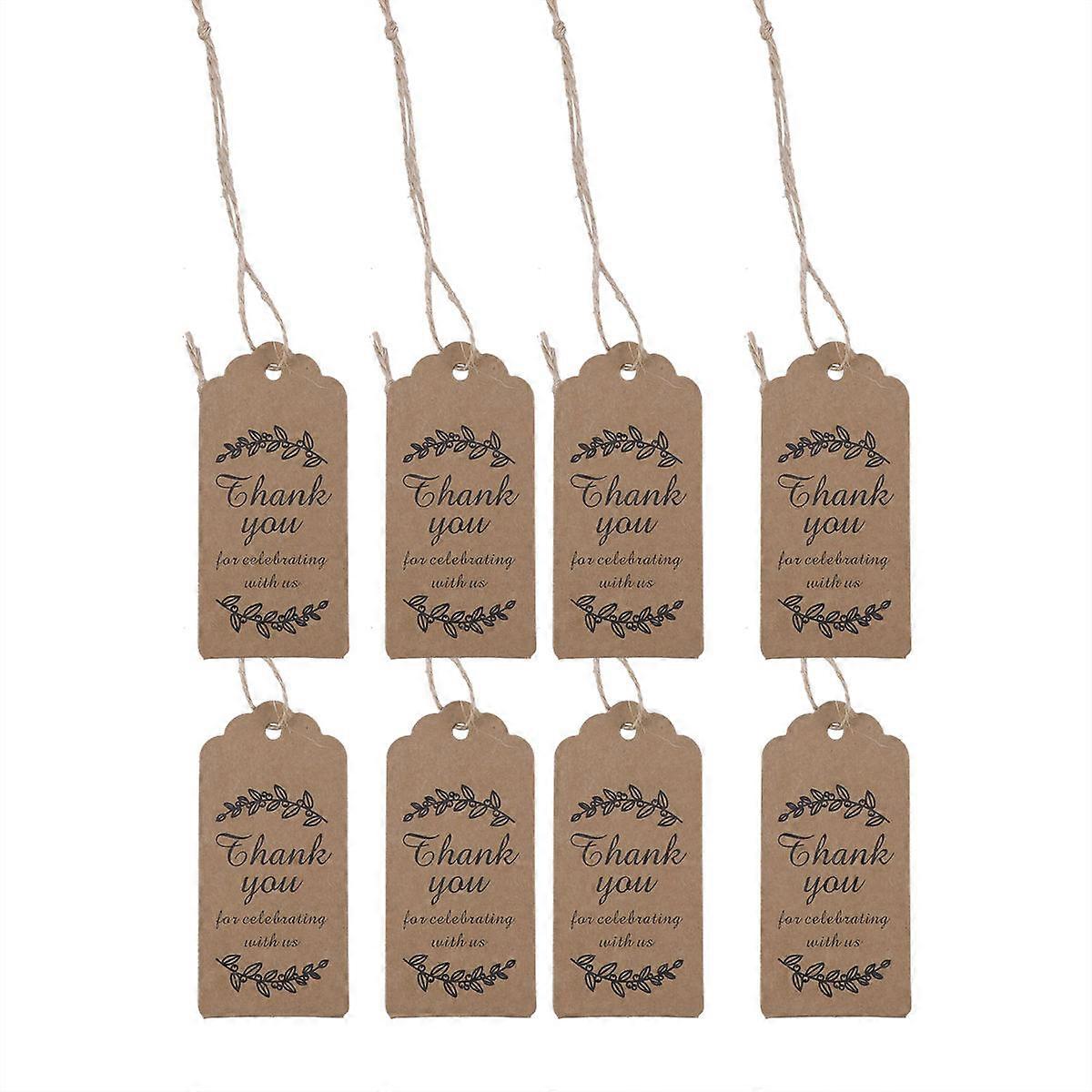 Hangtag Gift Kraft Paper Hangtag for Decor 300Pcs Light Brown with Hemp Rope