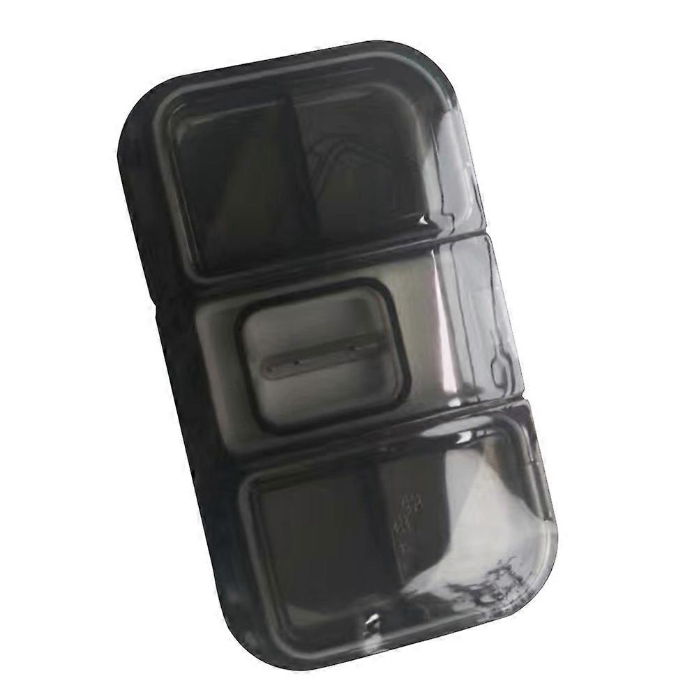 Portable Multi-Grid Organizer Black Plastic Medication Reminder Case for Daily Storage