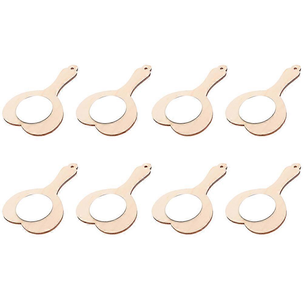 DIY Wooden Mirror Handheld Unfinished Mirror for Decor 32Pcs Set