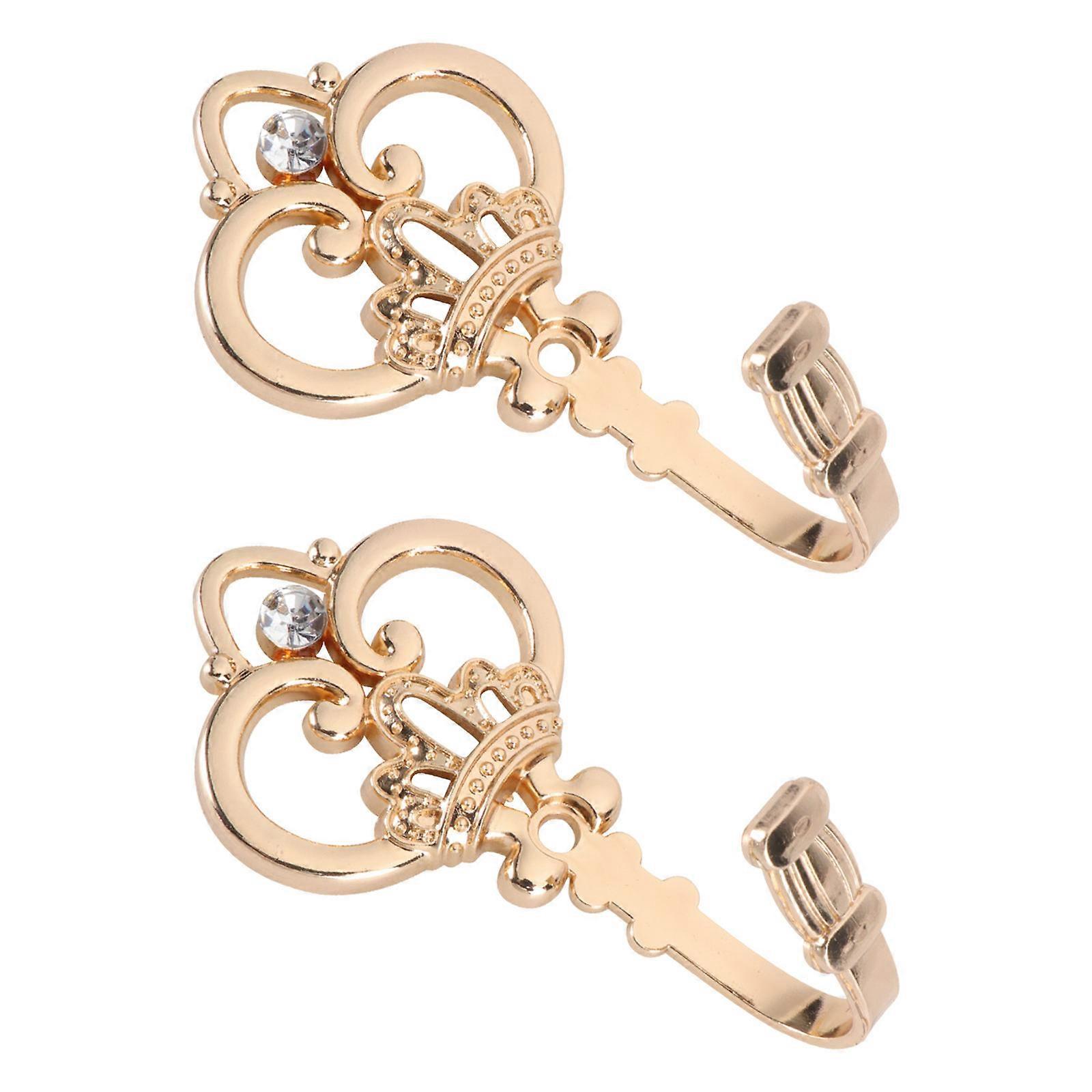 European Curtain Hook Simple Wall Hook Crown Pattern 3Pairs Included