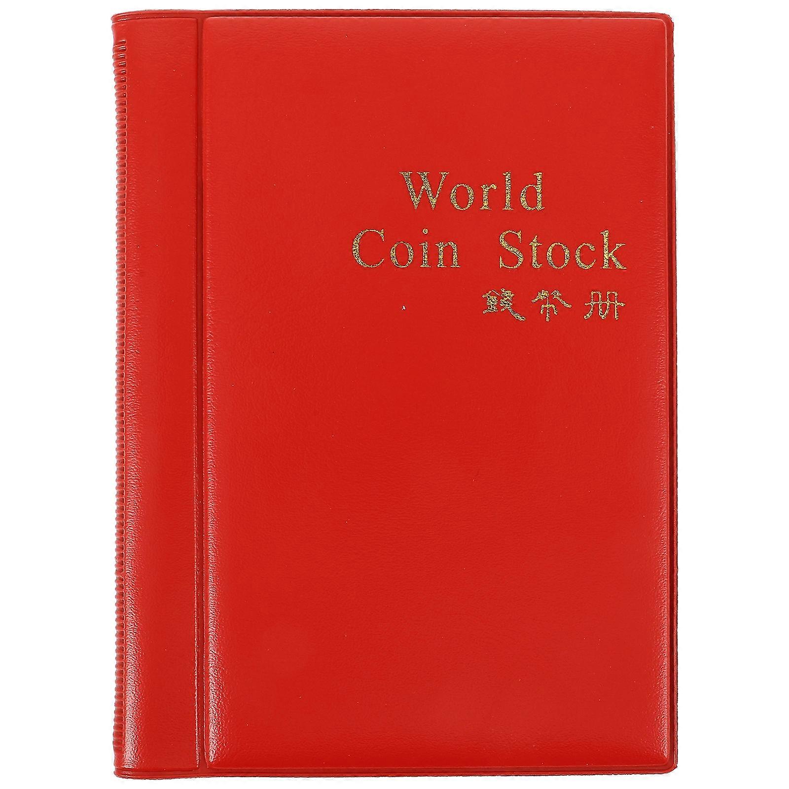 Coin Collector Album for Coin Collection 3Pcs Portable Red Holder