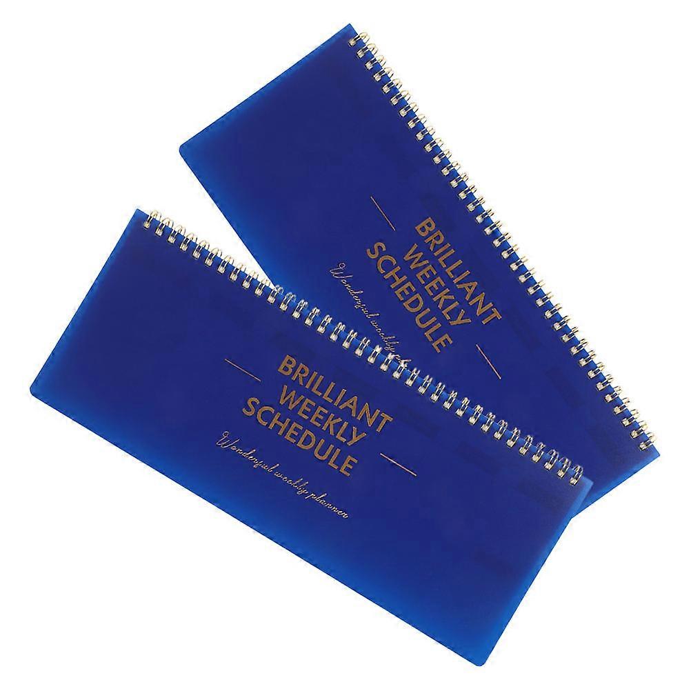 Weekly Planner 2Pcs Small Undated Organizer For Time Management With Spiral Binding Ideal For Office Use And Home Settings Writing Surface