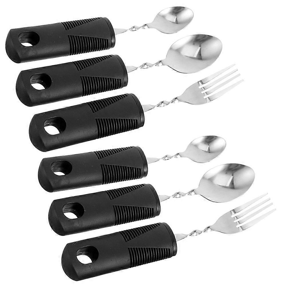 Adaptive Utensils Elderly Utensils for Home Use 6Sets Portable Fork Spoon