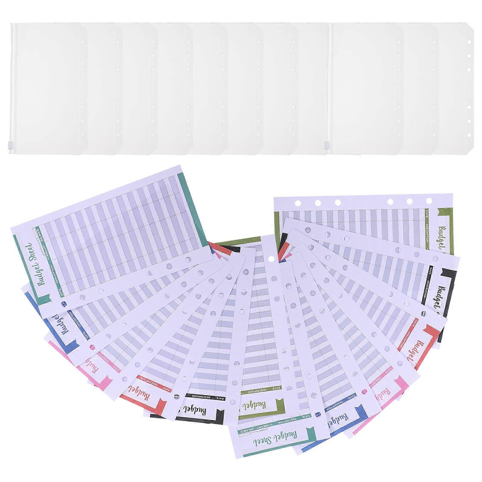 Money Envelope Binder A6 Budget Sheets Assorted Color Daily Use Financial Management 24Pcs