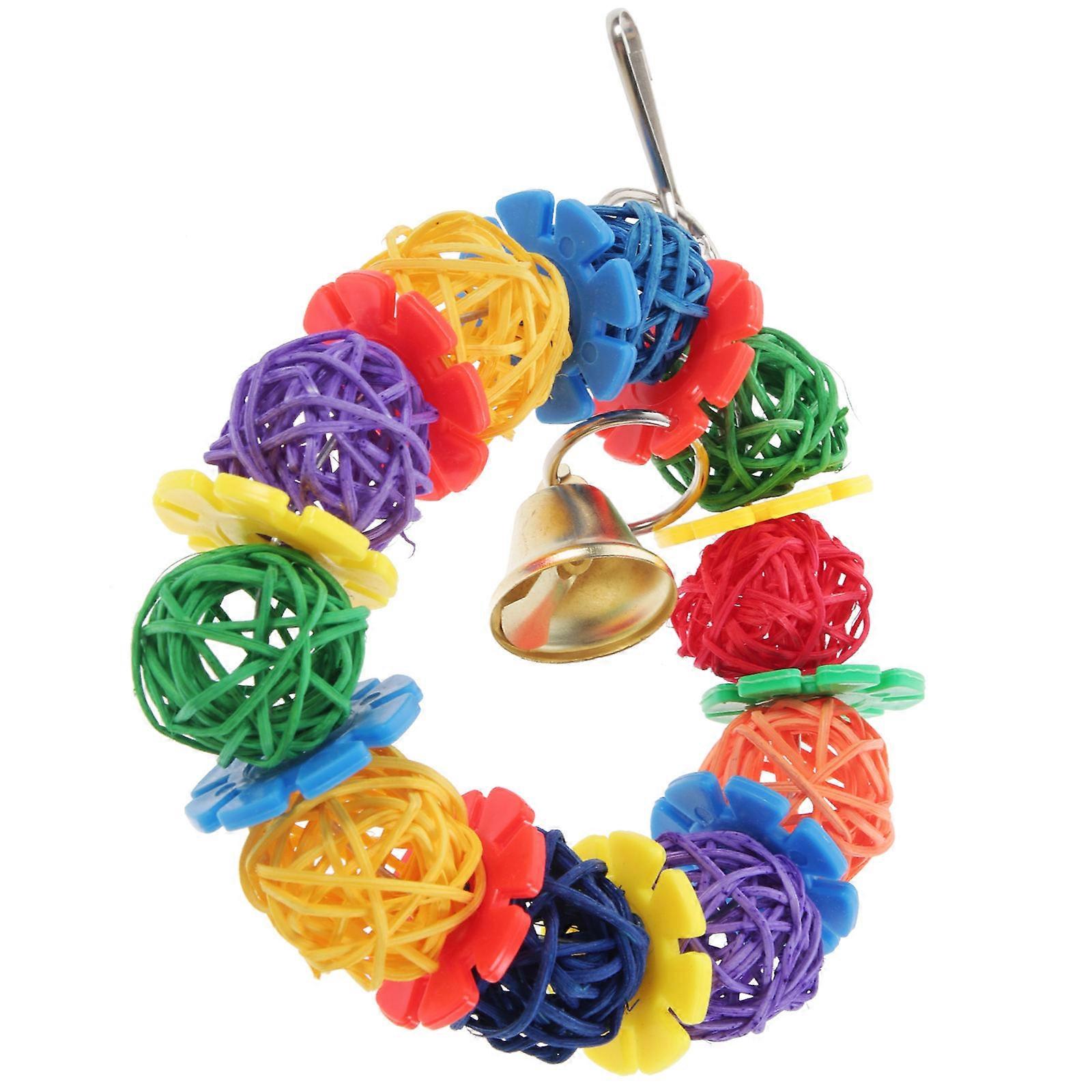 Hanging Bird Biting Toy For Macaws Cage Enrichment Sturdy Design 11.5x3.1x17cm 1 Set