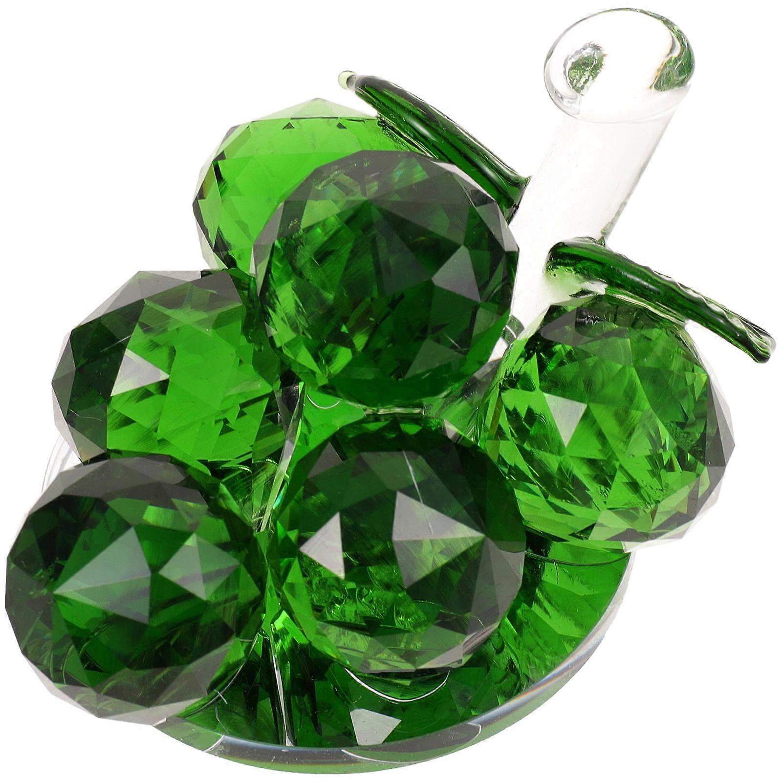 Delicate Crystal Grape Figurines Grape Decor for Desktop 4Pcs