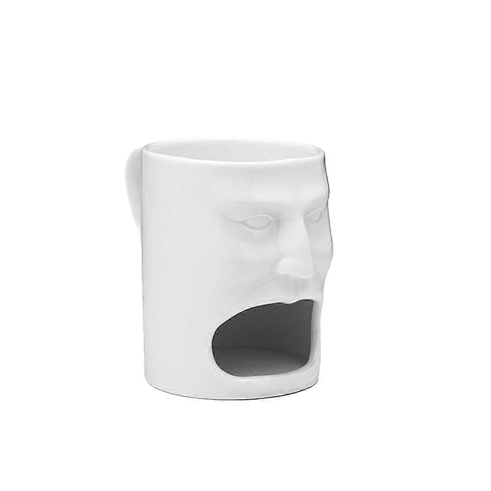 Ceramic Mug Cup Face Shape Cookie Holder for 2Pcs Mugs