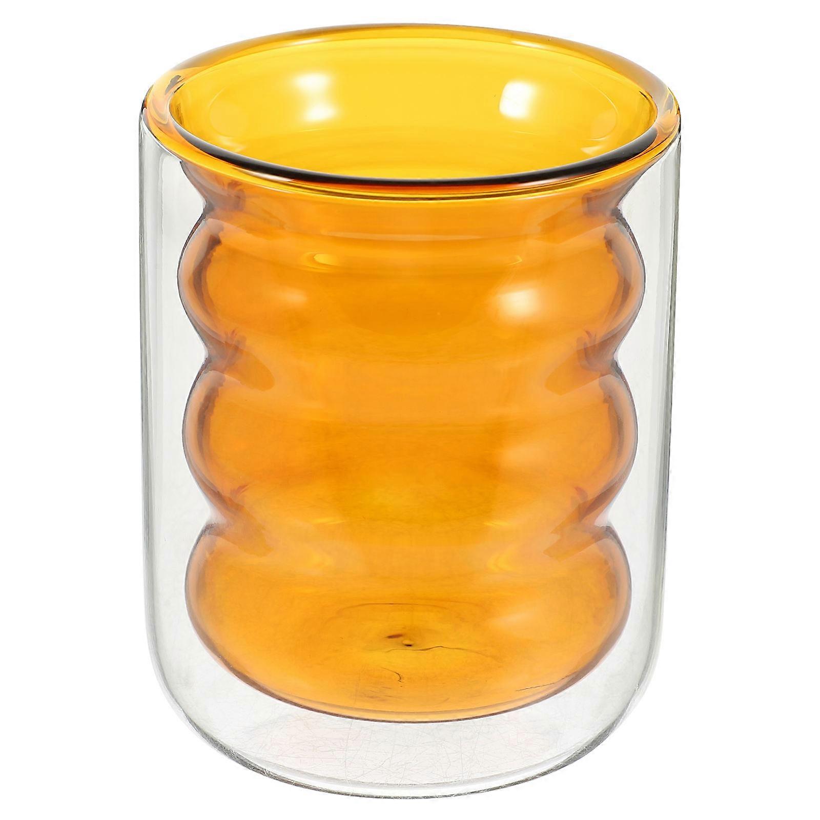 Glass Coffee Cups for Drinking Reusable 4Pcs Double Wall Water Cup Set