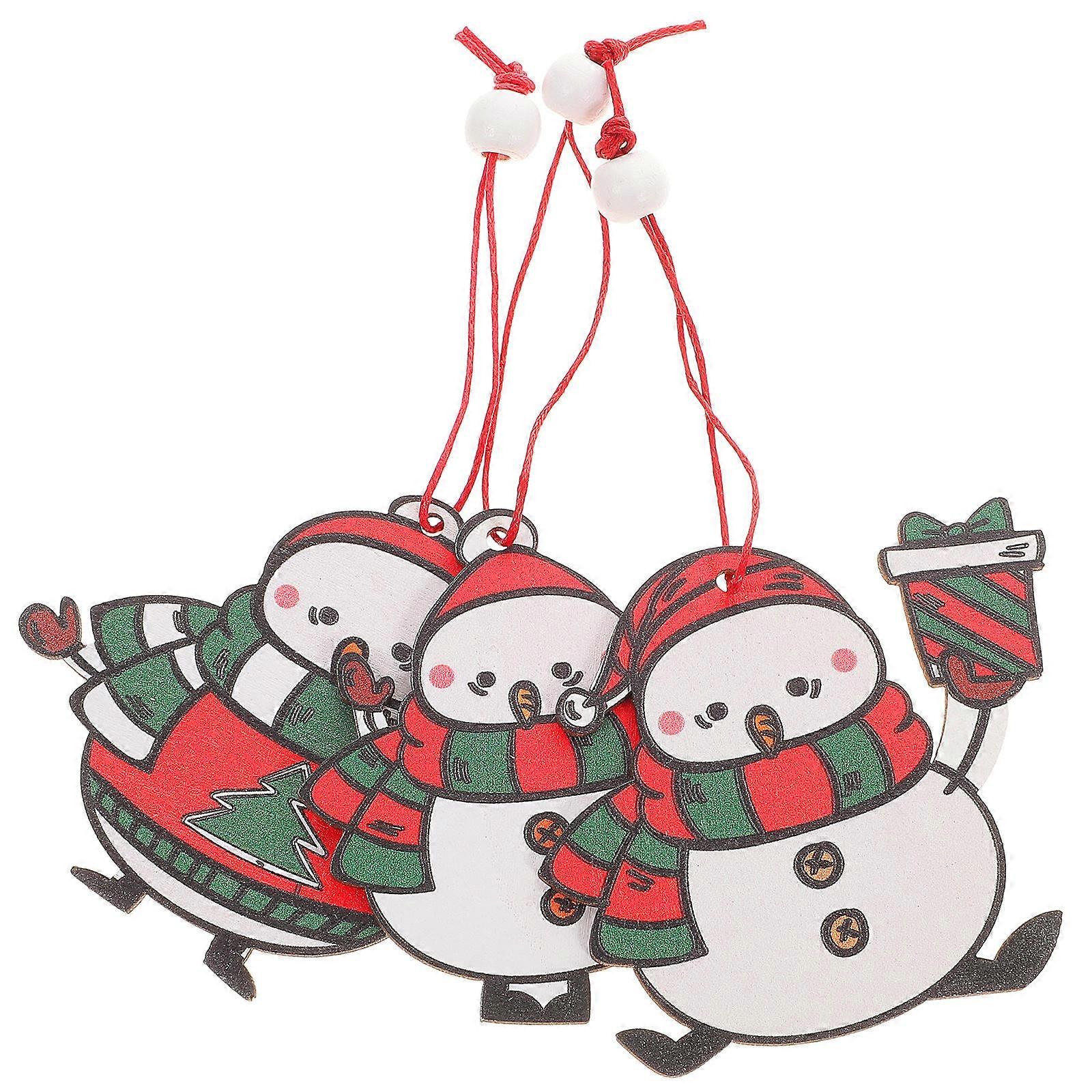 Christmas Tree Hanging Decor Snowman Ornaments for Decoration 6Pcs