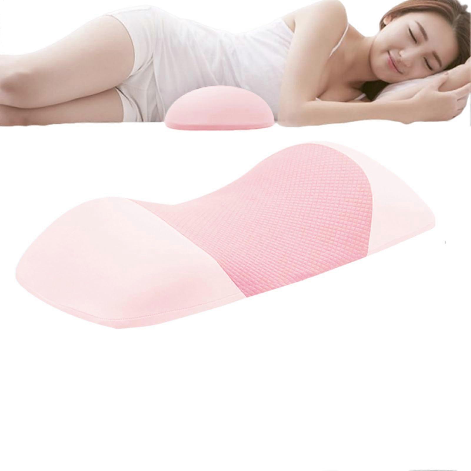 Waist Pillow Lumbar Sleeping Pillow Orthopedic Contoured Sponge Cooling Pillow For Wheelchair Floor Sitting Pink