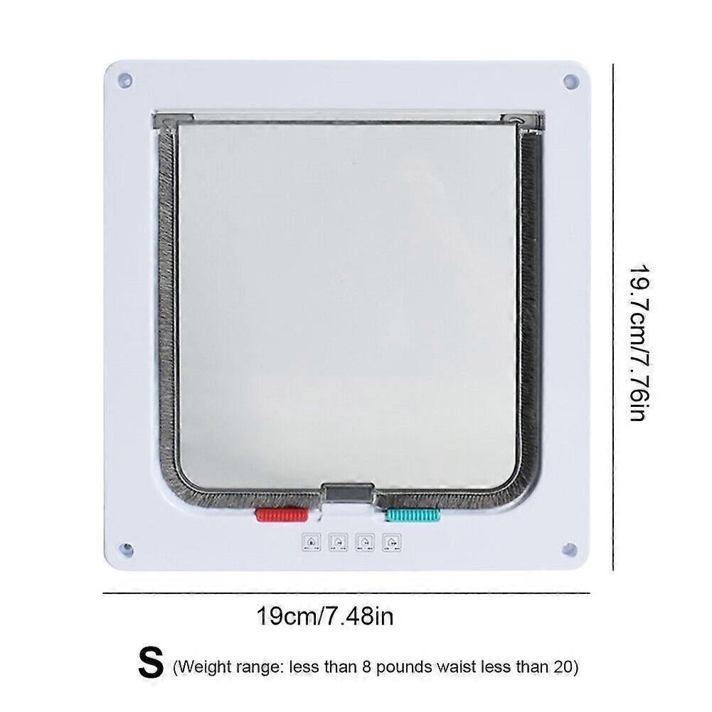 4-Way Pet Dog Cat Safe Lockable Locking Door Brushy Flap Door Screen S-XL Sizes