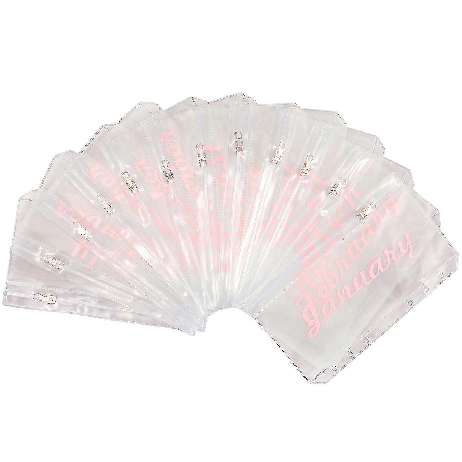 Document Storage Cash Envelopes Rectangular 6-hole Design PVC 12Set