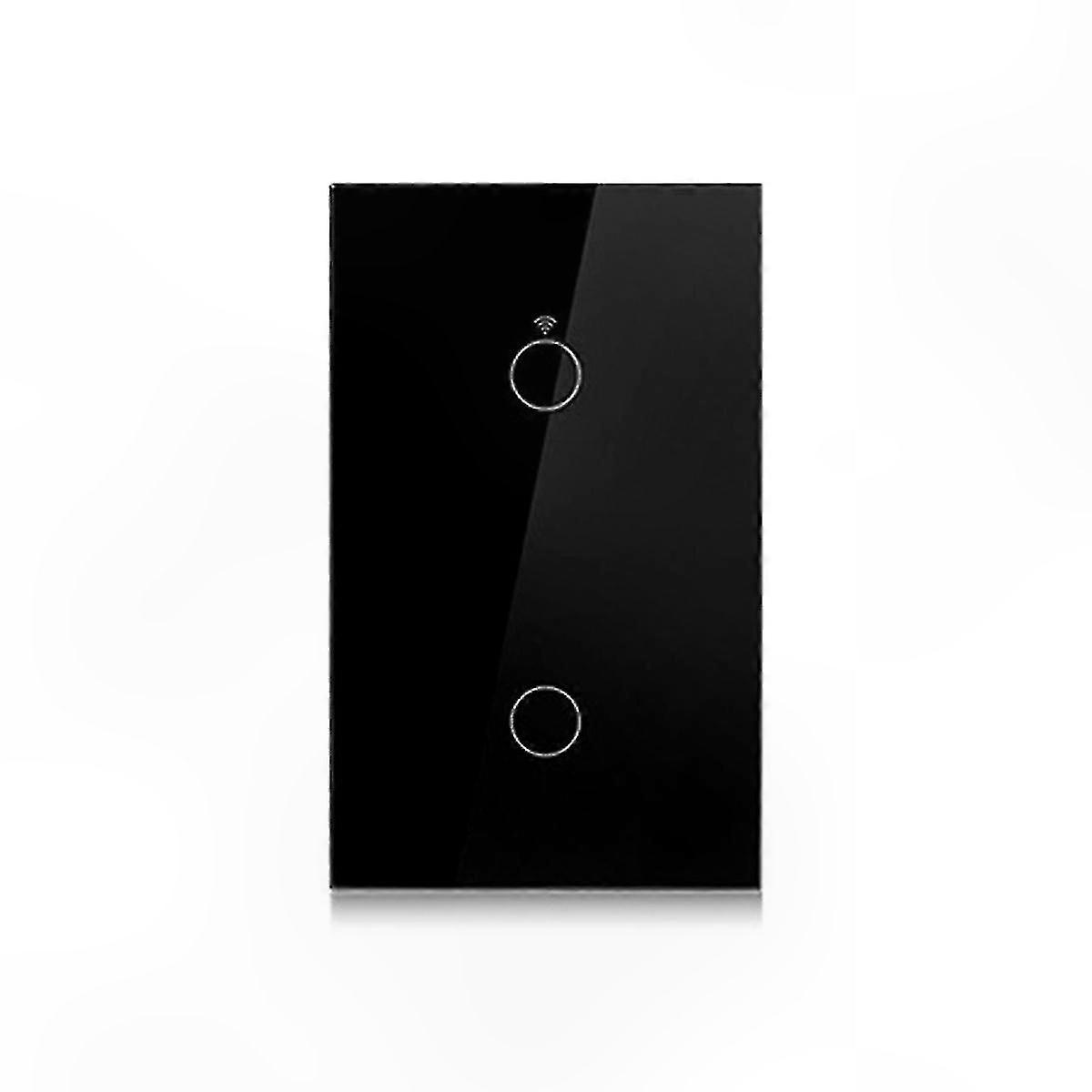 WiFi Smart Wall Switch 2 Gang Touch Sensor LED Light Control Works with Alexa No Neutral Wire Required US Plug