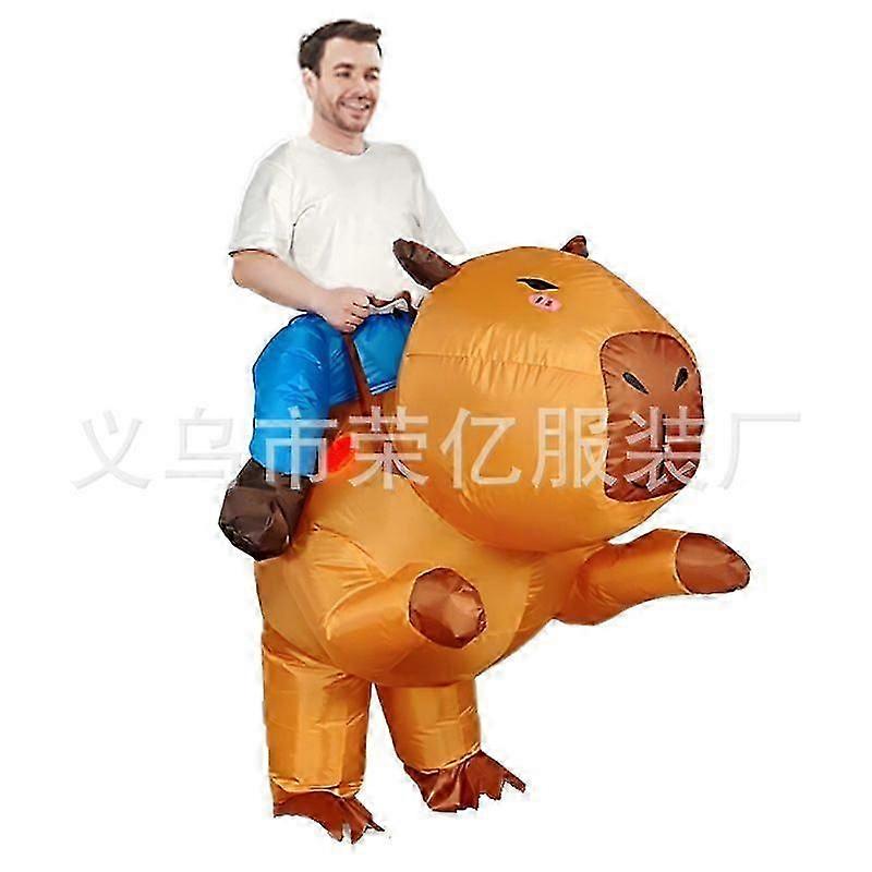 Costume gonflable d'Halloween pour adulte, motif abeille, capybara, ours, bretelles, amusant, cosplay, Yvan