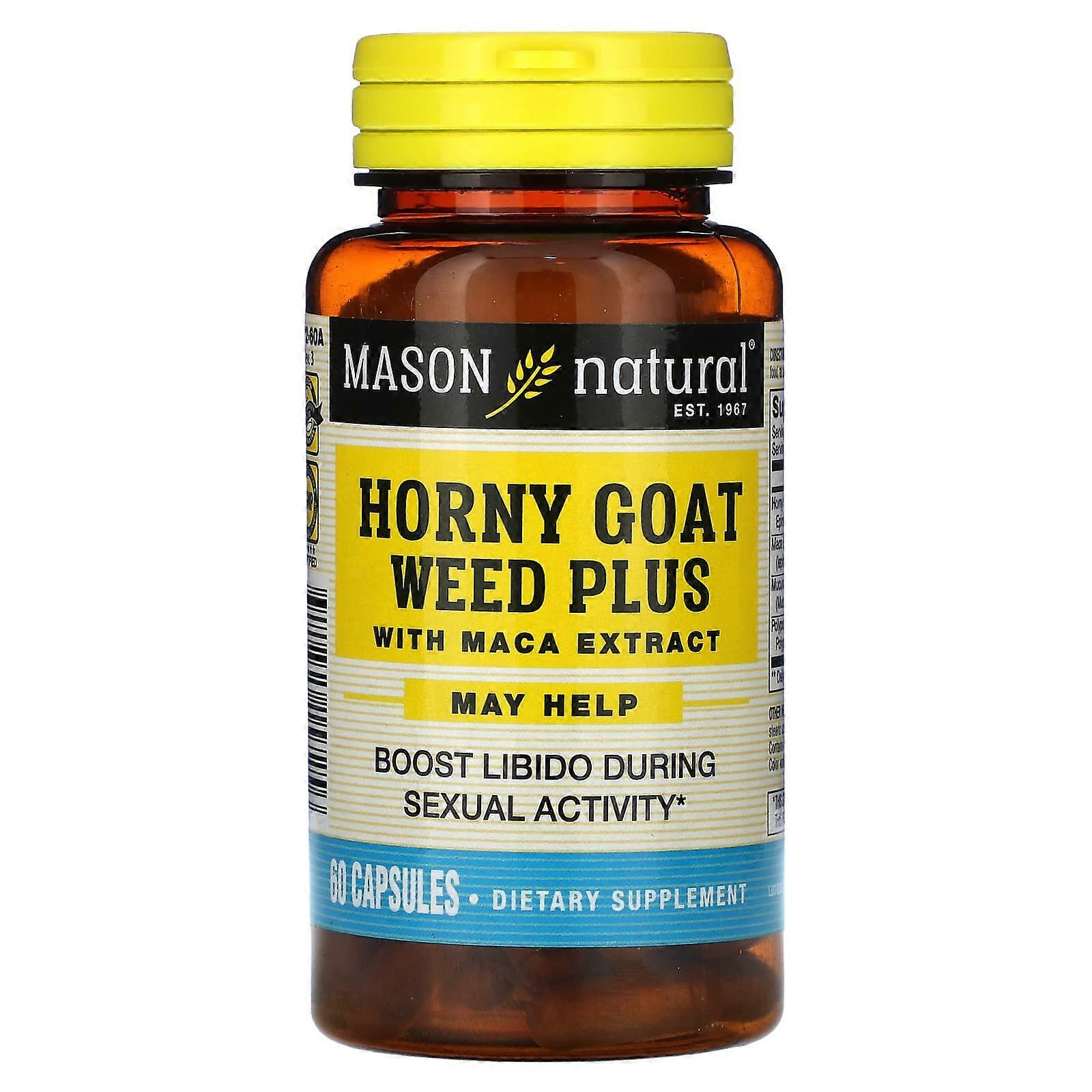 Horny Goat Weed Plus, With Maca Extract, 60 Capsules