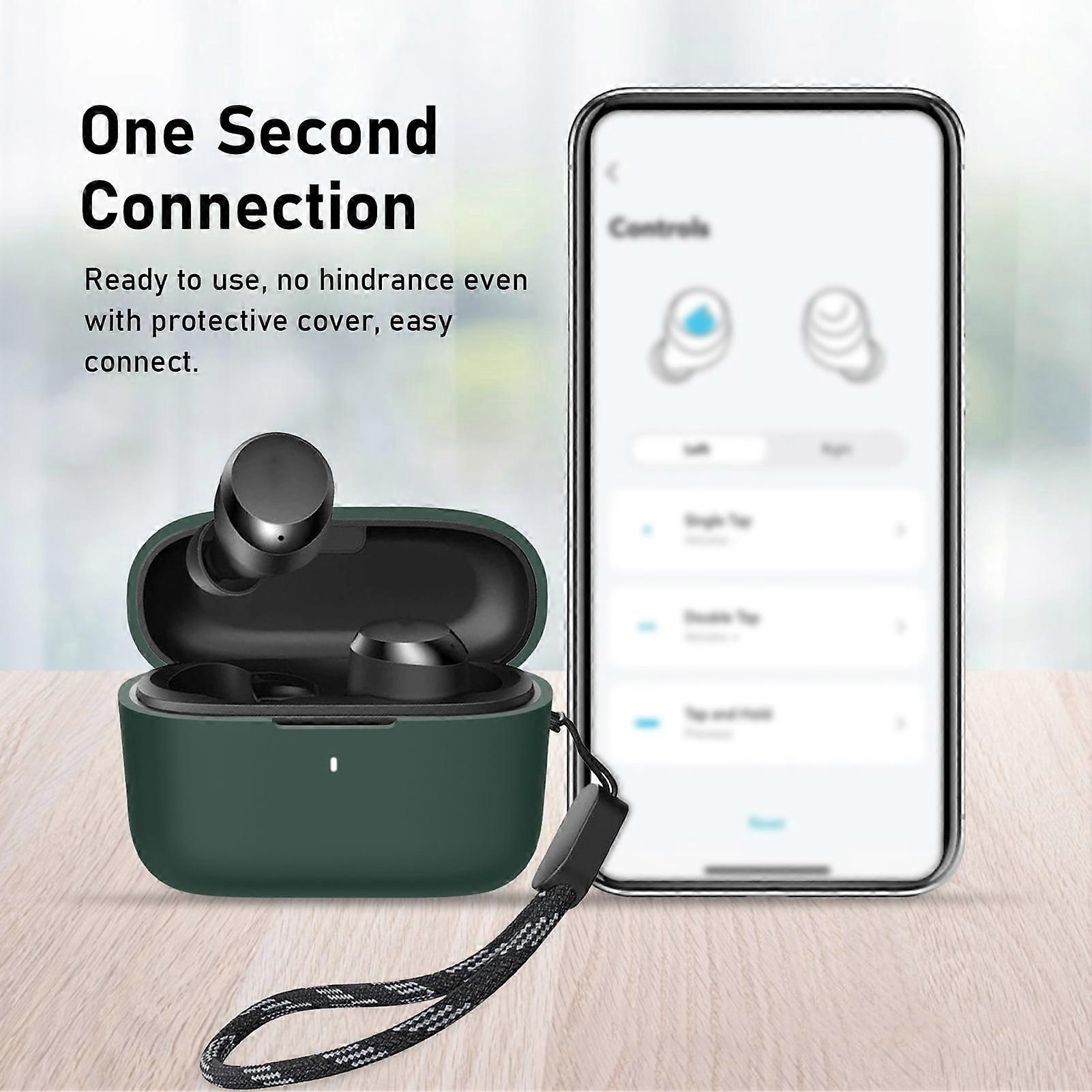 SUSUchens Earphone Case for Anker Soundcore A20i Green, Full Coverage Anti-shock with Hanging Rope, Compatible with Bluetooth