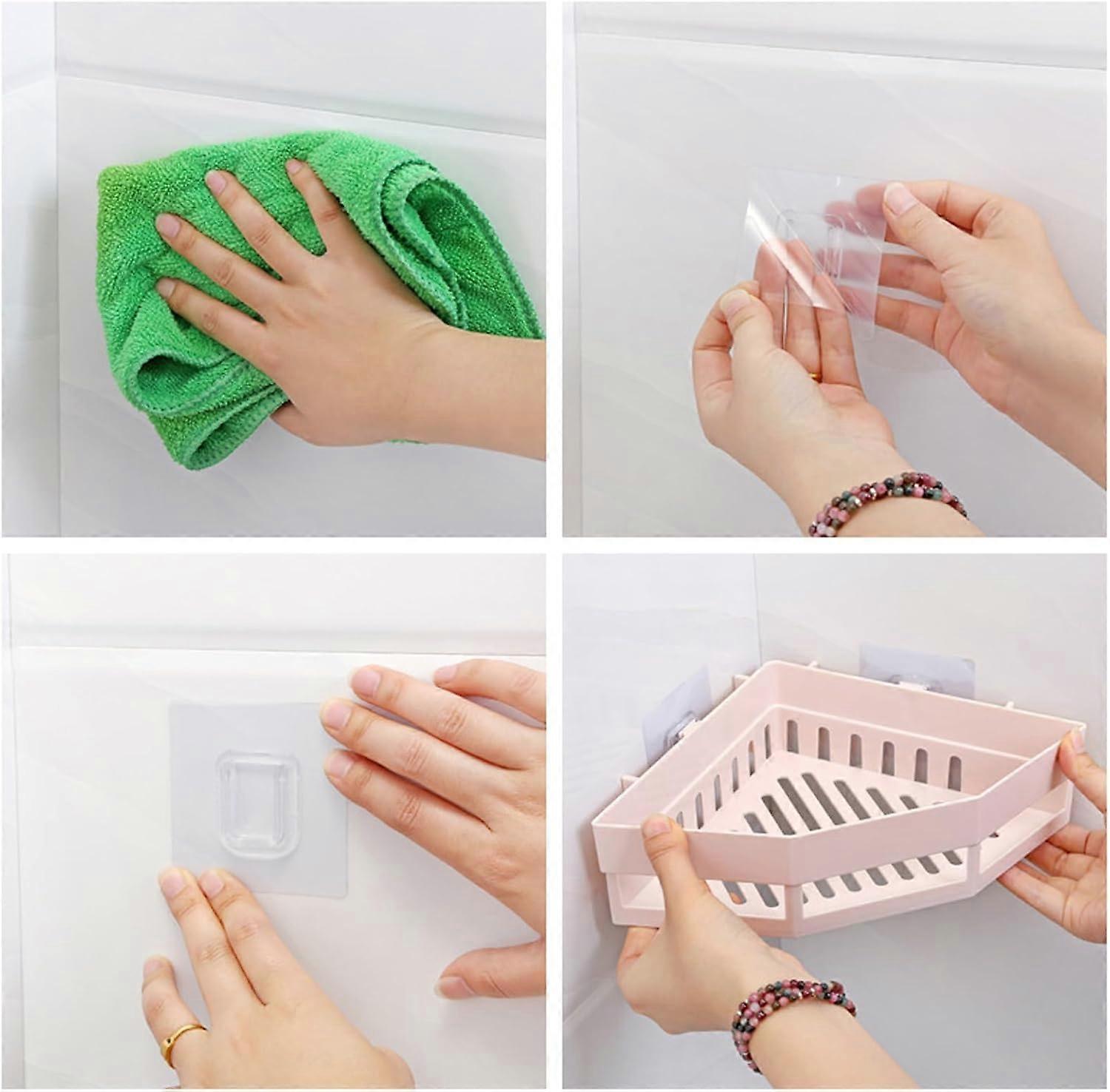 Corner Shower Caddy Triangular Wall Mounted SpaceSaving Corner Storage Shelf For Bathrooms 27x18.5x6 Cm