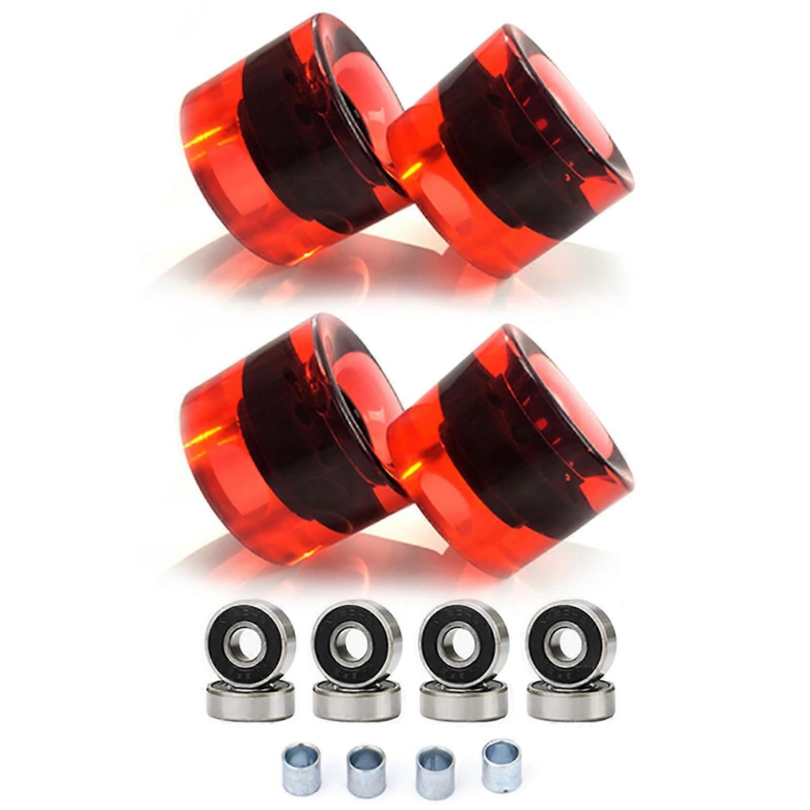Set Of 4 Longboards Wheels Street Skateboard Wheel Set With Bearings And Spacers