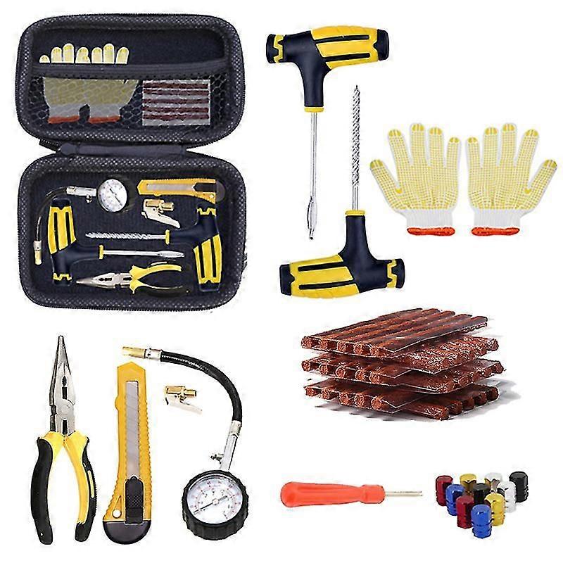 Bildäck reparation kit punktering plugg verktyg Däck punktering nödsituation för däckremsor omrörning lim reparation verktyg verktyg biltillbehör