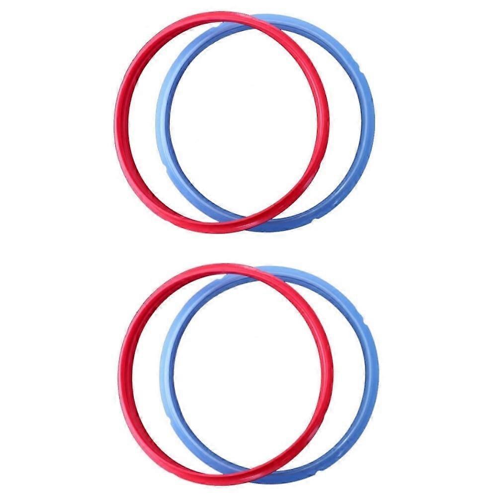 Happon Pack of 4 Silicone Sealing Ring for Instant Pot Accessories Fits 5 or 6 Quart Models, Red and Blue