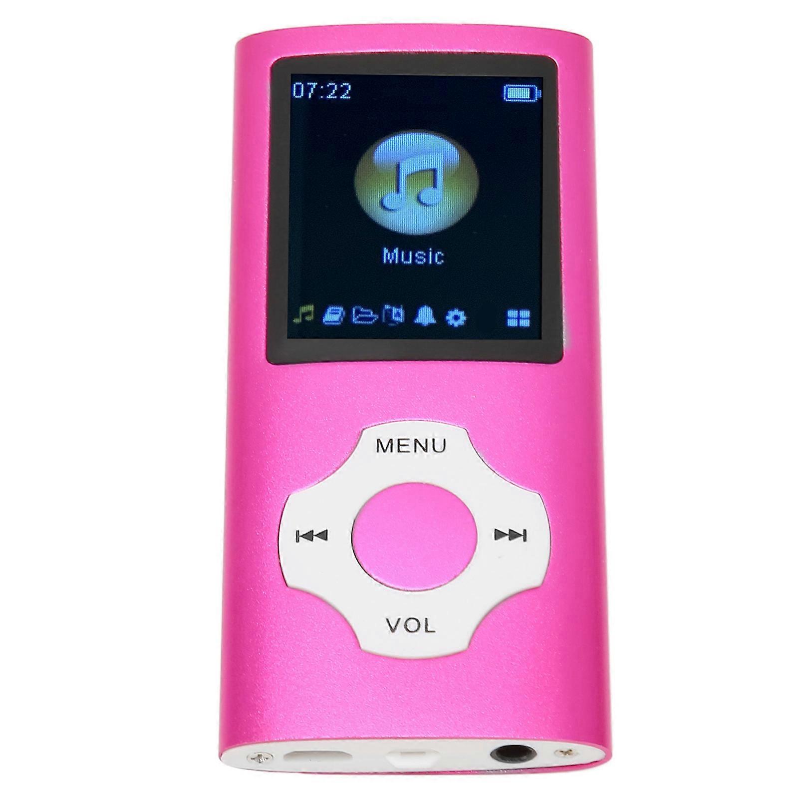 MP3 Player 1.8 Inch LCD Screen Support Recording FM Radio Portable Music Player for Students Pink 