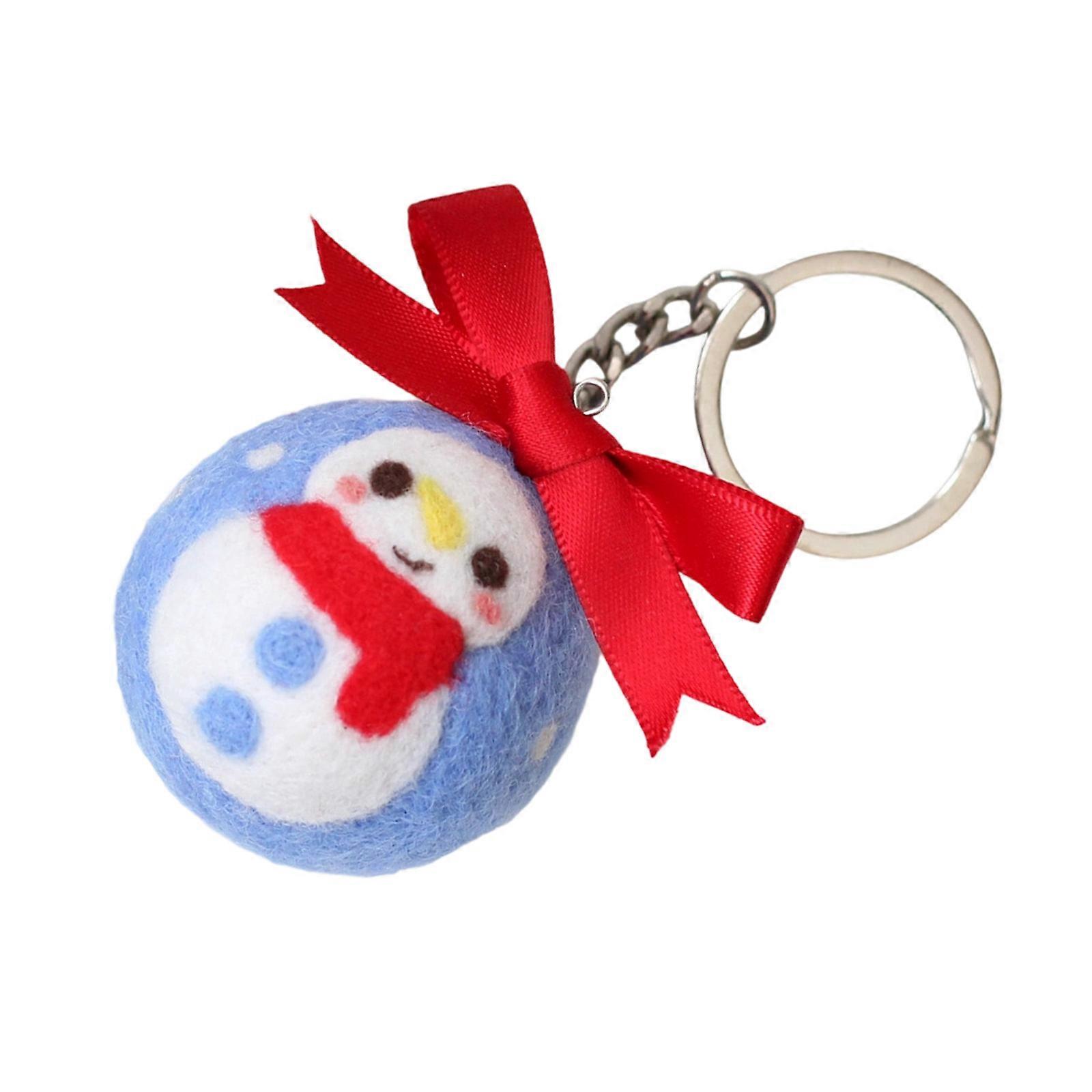 Beginner Wool Felting Supplies Set with Instruction Christmas Themed Needle Felting Craft Set For Handmade Keychain Multicolor