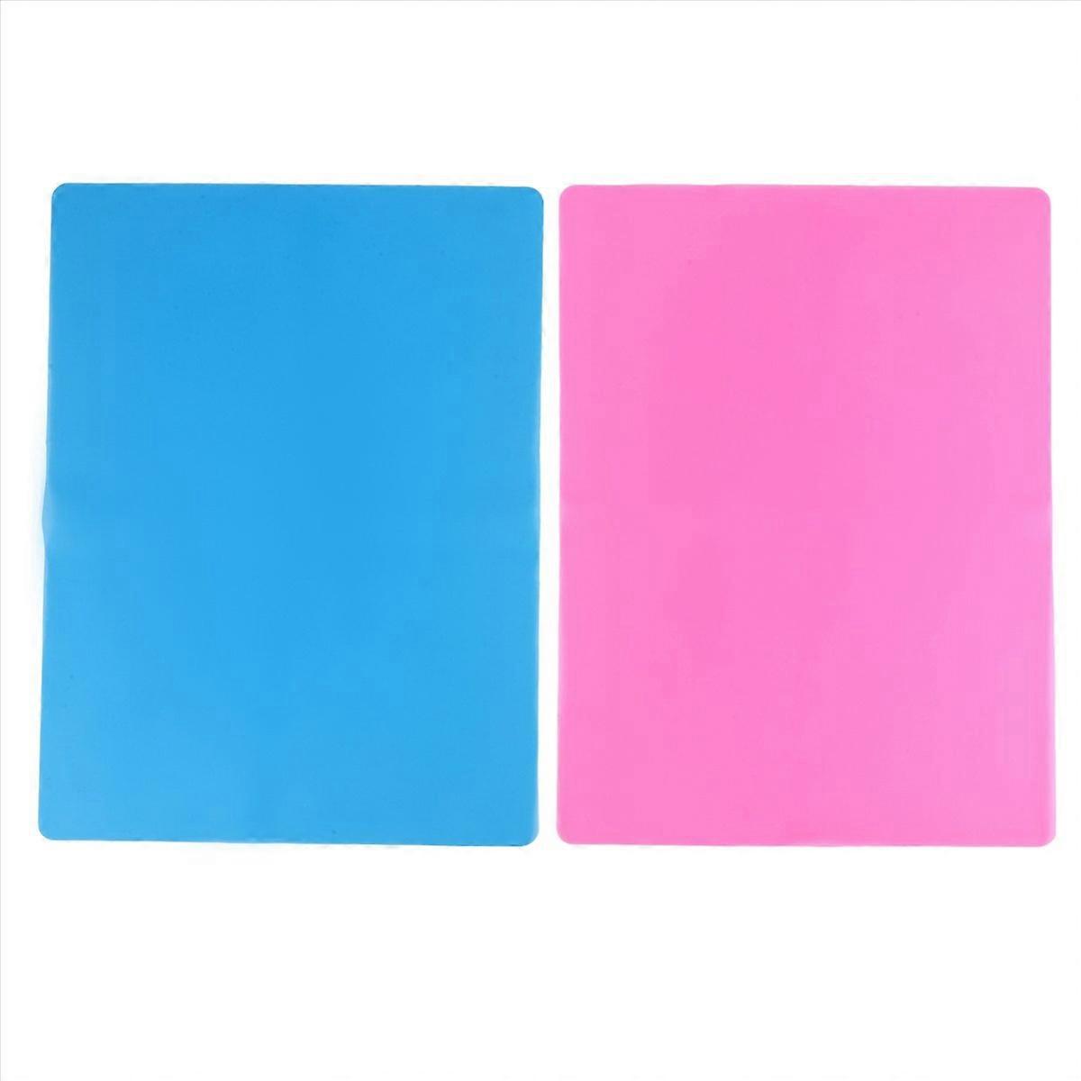 2er-Pack A3 Extra große Silikon-Formmatten, Blau und Pink