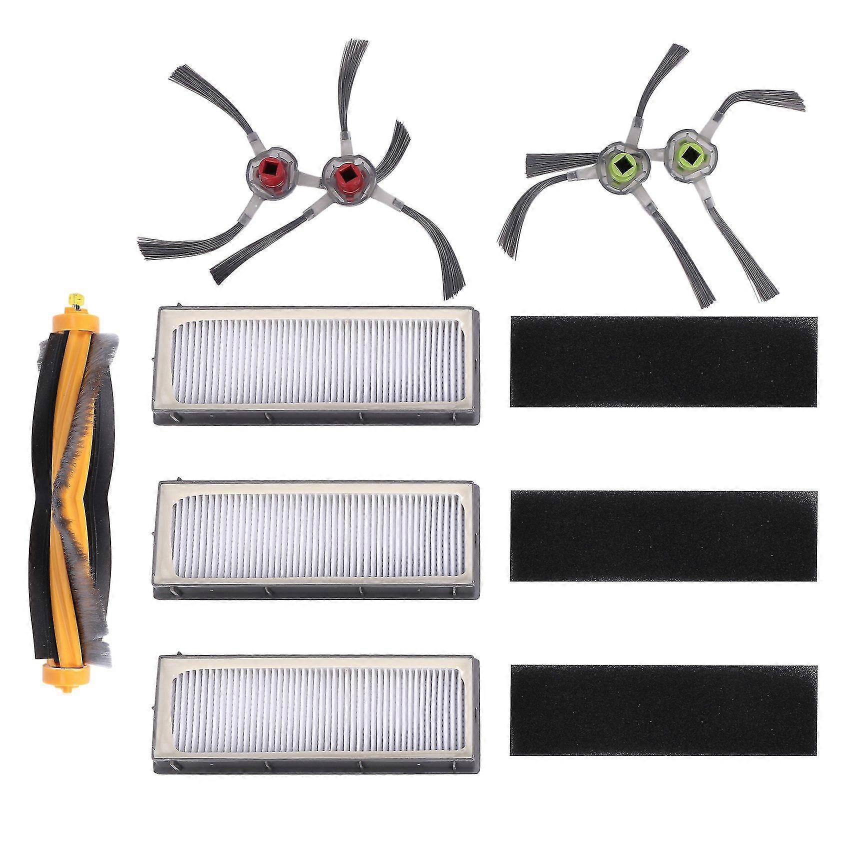 Replacement Filter And Brush Kit For Deebot 900 901 Robotic Vacuum Accessories - 8 Pack (3x Filter (haoyi