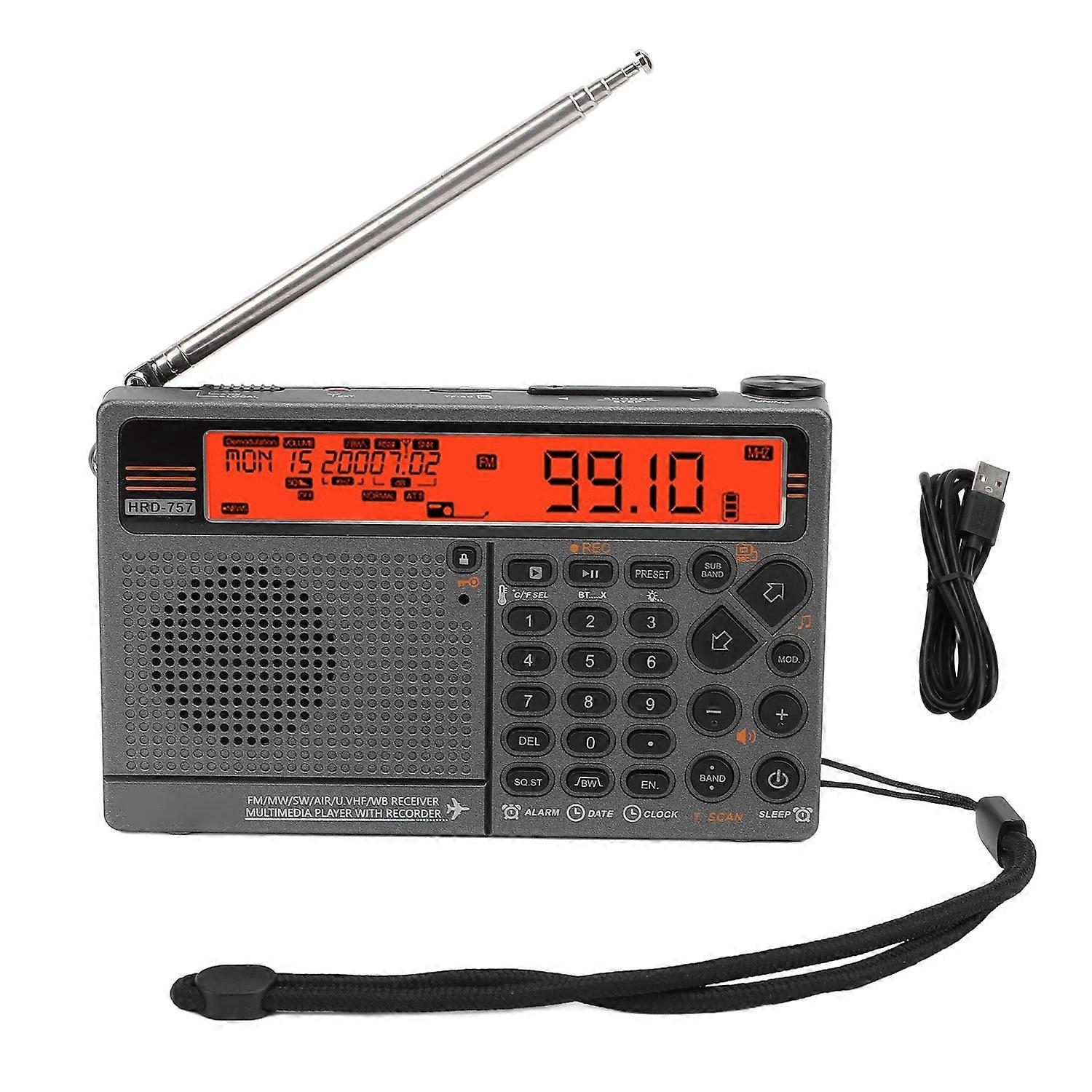 Multiband Radio SW FM MW AIR V.UHF WB Frequency Band APP Control Bluetooth Playback Digital Radio wi
