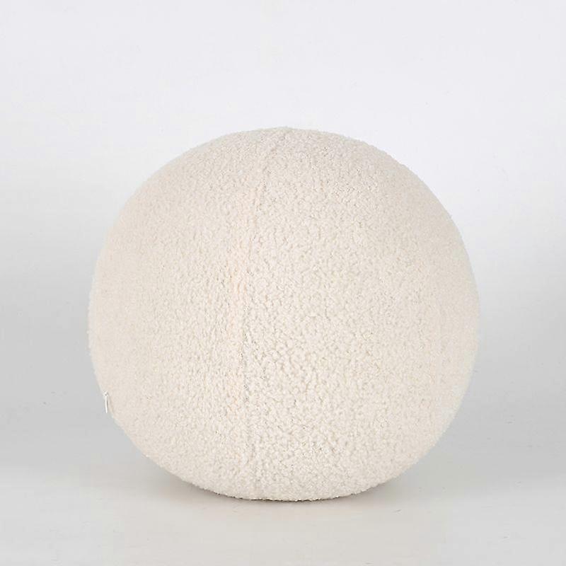 Plush Round Wool Cushion Nordic Ball Shaped Solid Color Stuffed Soft Pillow for Sofa Office Waist Rest Throw Pillow